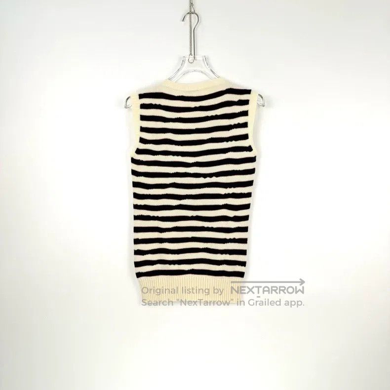 Chanel Chanel Blue and white striped classic logo cashmere vest Size XS / US 0-2 / IT 36-38 - 4 Thumbnail