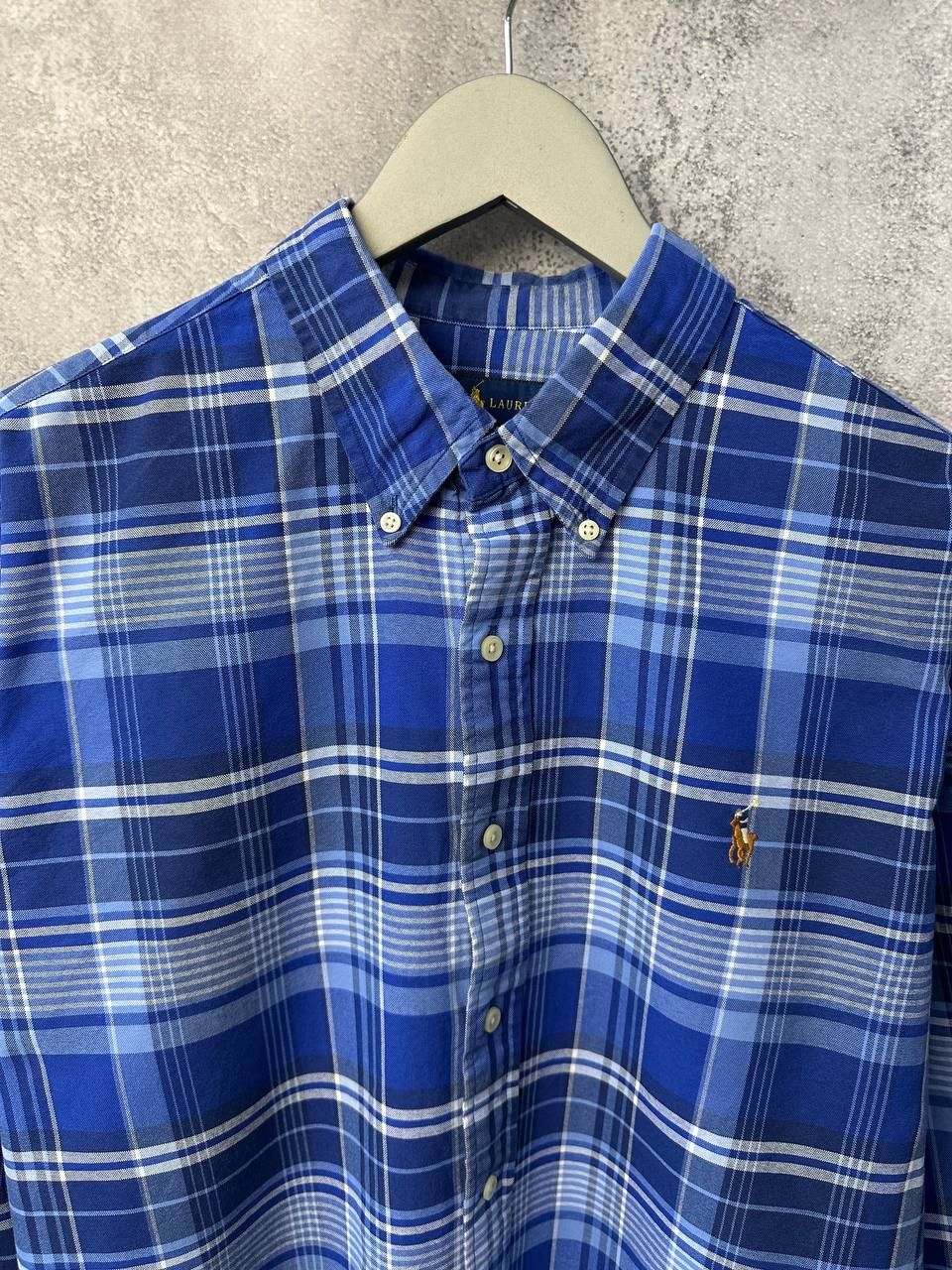 Ralph Lauren Ralph Lauren Plaid Shirt Luxury Blue Button Up Real Logo Size US XL / EU 56 / 4 - 4 Thumbnail