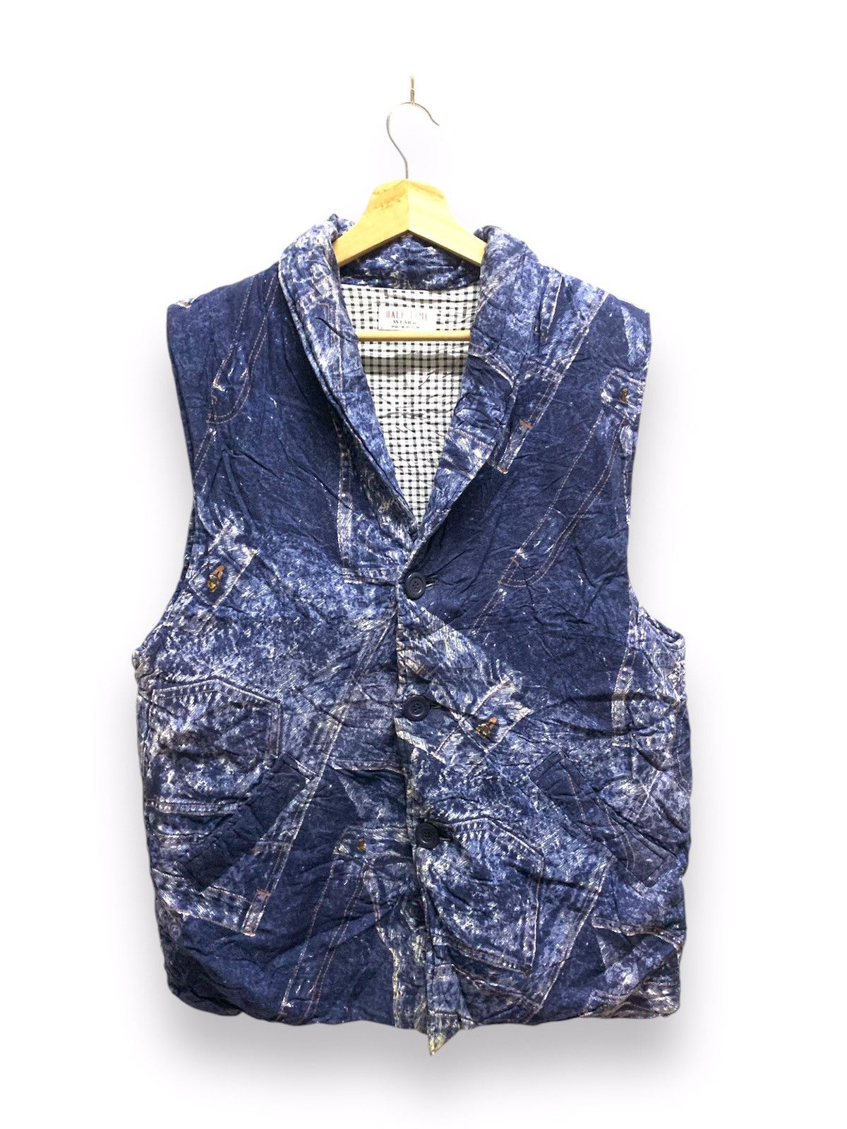 Blue Blue Japan × Japanese Brand Half Time Fullprint Jeans Vest Jacket Size US M / EU 48-50 / 2 - 6 Thumbnail
