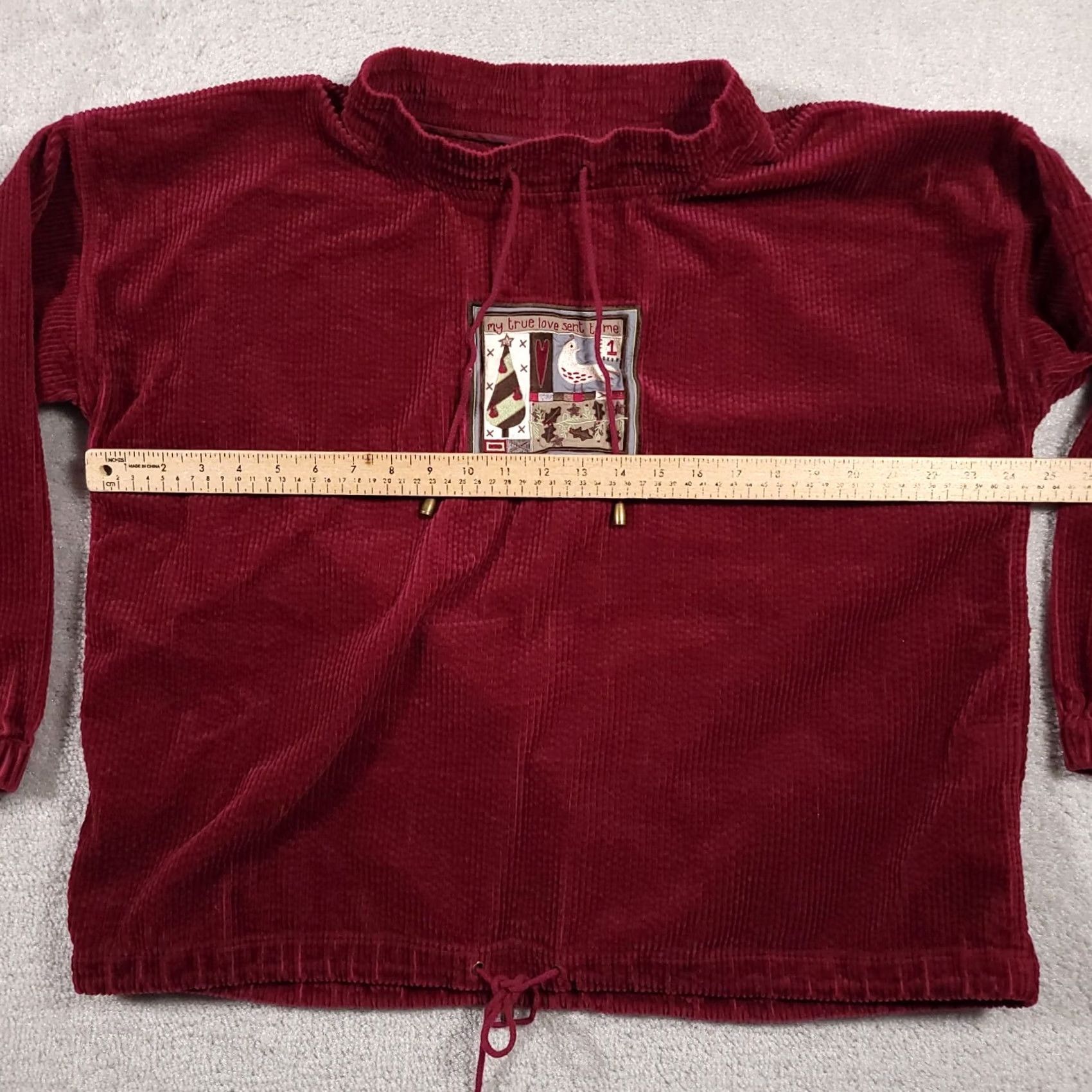 Vintage VINTAGE Christopher & Banks Corduroy Jacket SweatER Women M Christmas Red Embroidered Basic Jacket 90s Womens Size M / US 6-8 / IT 42-44 - 7 Thumbnail