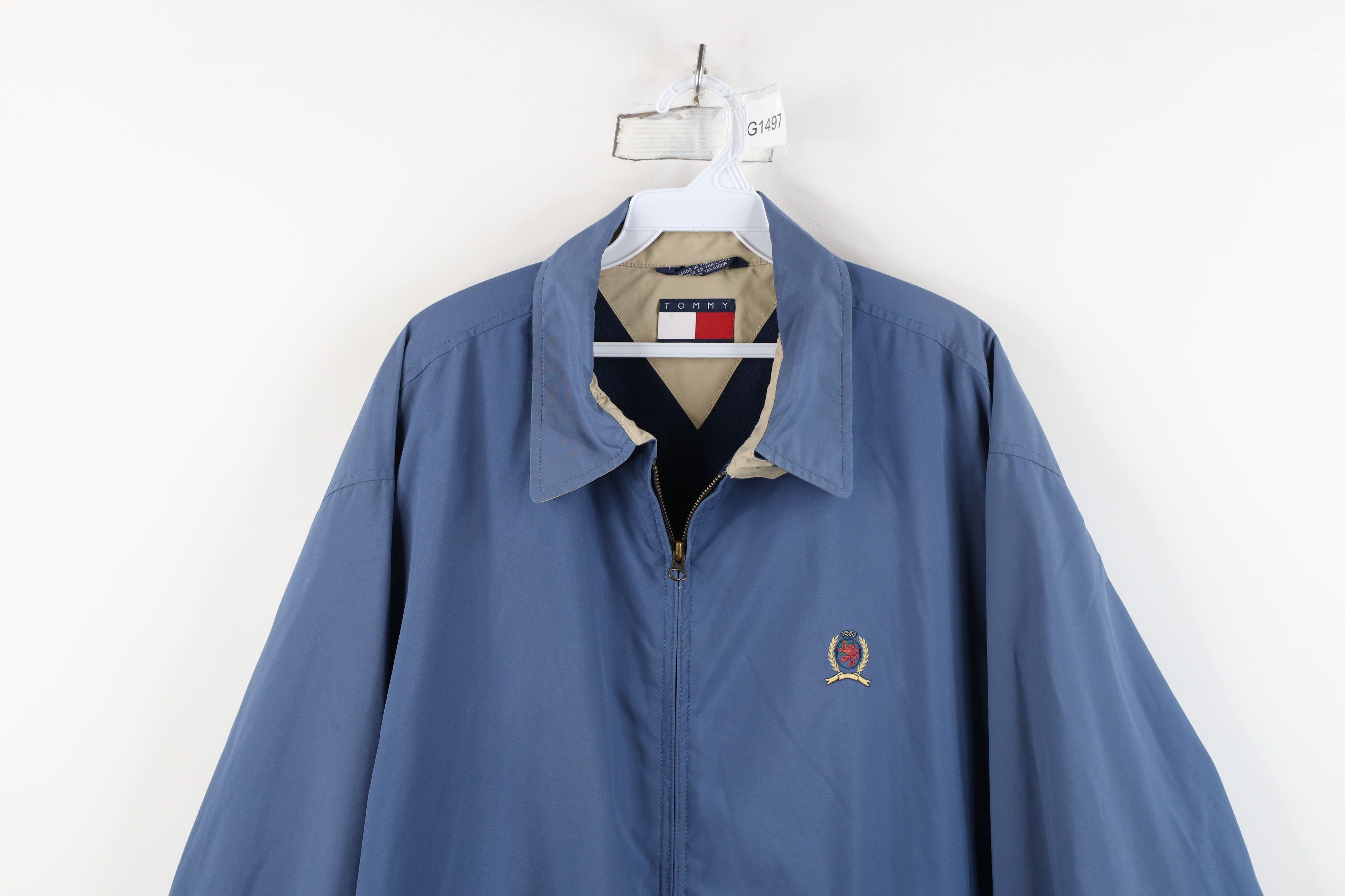 Tommy Hilfiger Vintage 90s Tommy Hilfiger Microfiber Bomber Jacket Blue Size US L / EU 52-54 / 3 - 2 Thumbnail