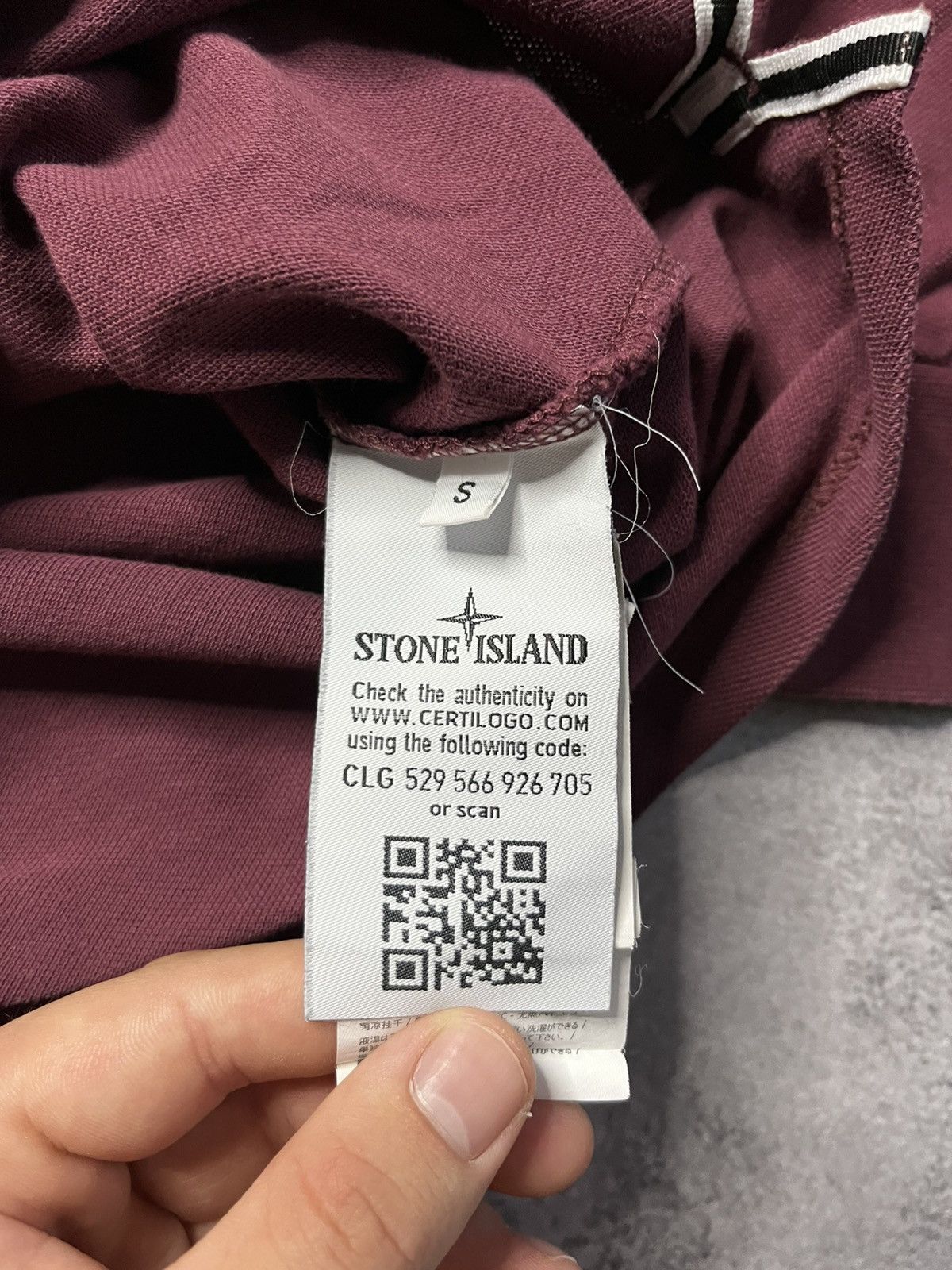 Stone Island Stone Island Long Sleeve Polo Patch Program Burgundy Men’s S Size US S / EU 44-46 / 1 - 13 Thumbnail