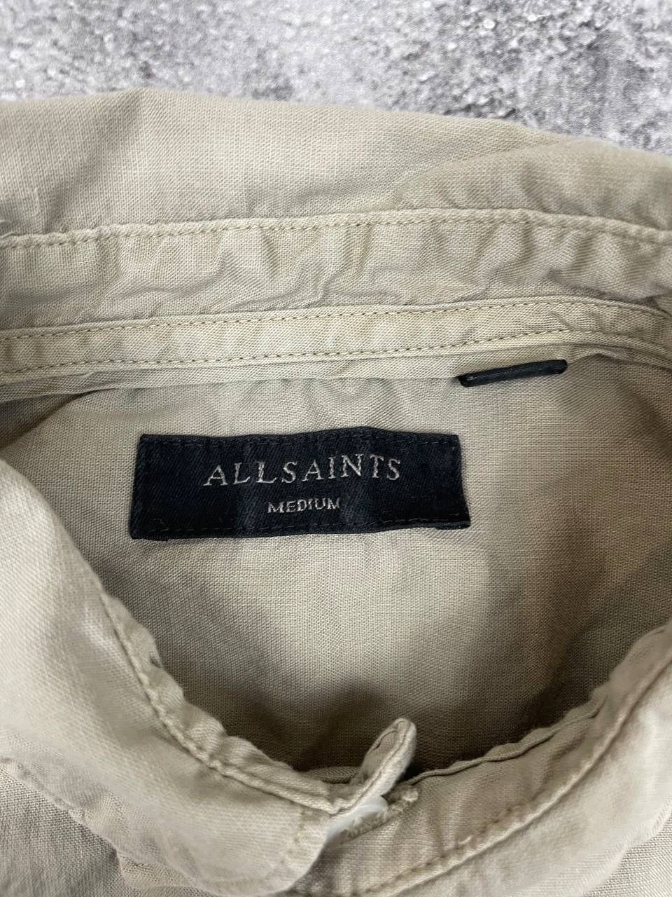 Allsaints AllSaints Men Cotton Button Up Shirt Beige Long Sleeve SizeM Size US M / EU 48-50 / 2 - 3 Thumbnail