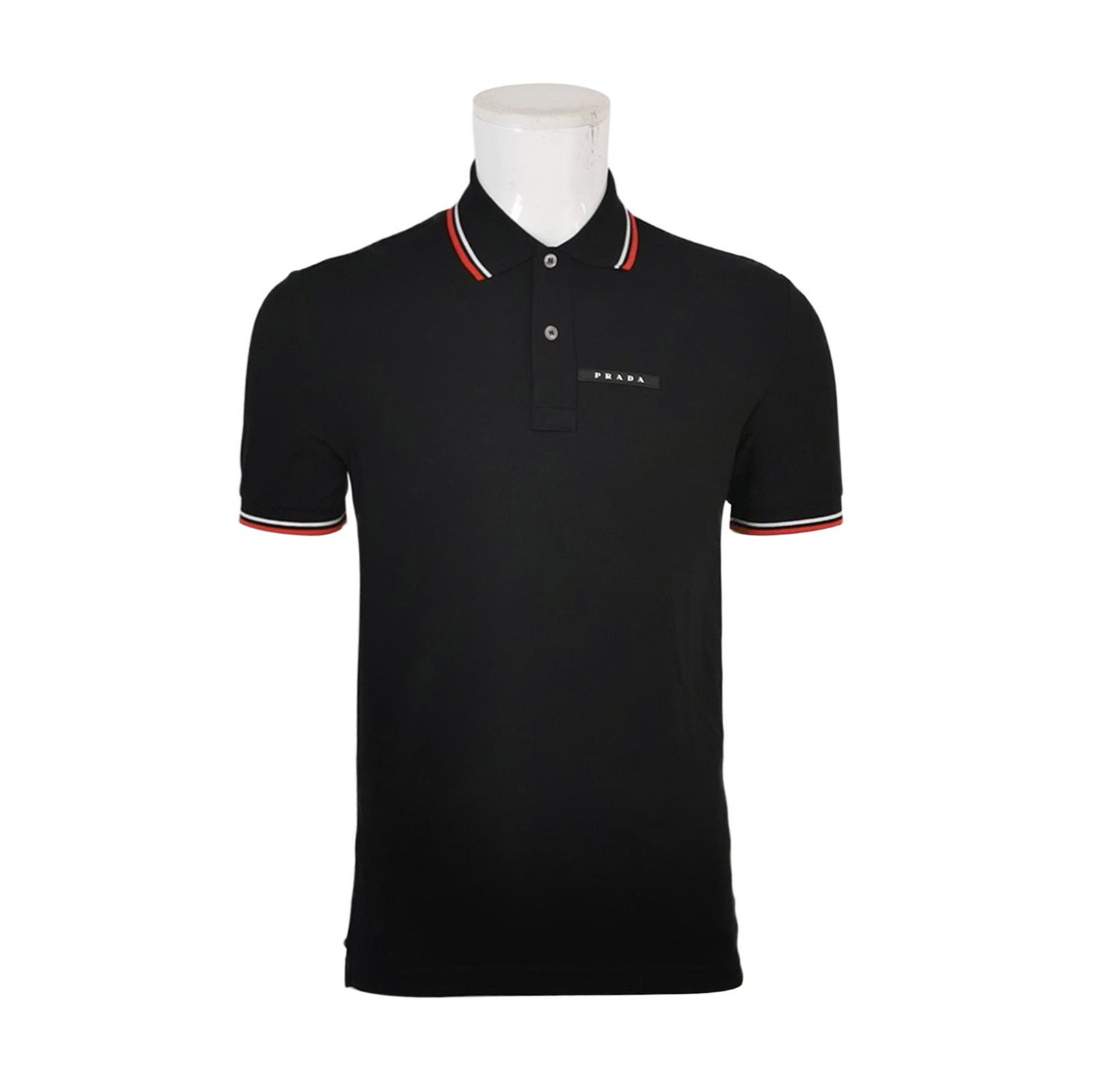 Prada Prada Color Block Logo Black Polo Shirt 0089 Size S / US 4 / IT 40 - 1 Thumbnail