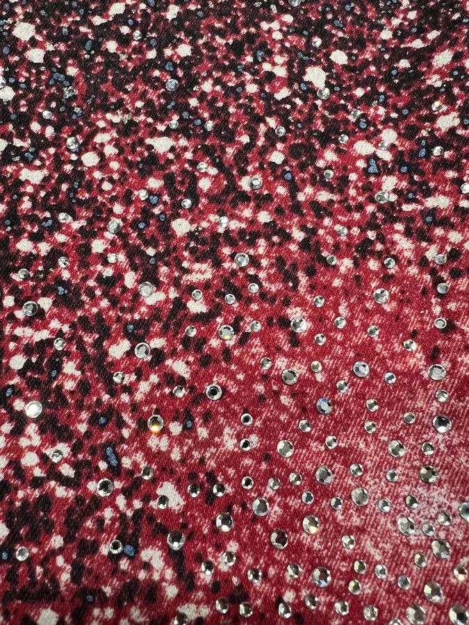 Designer × Roberto Cavalli × Vintage 2000s Roberto Cavalli Red Galaxy Expansion Embellished Pants Size 28" / US 6 / IT 42 - 6 Thumbnail
