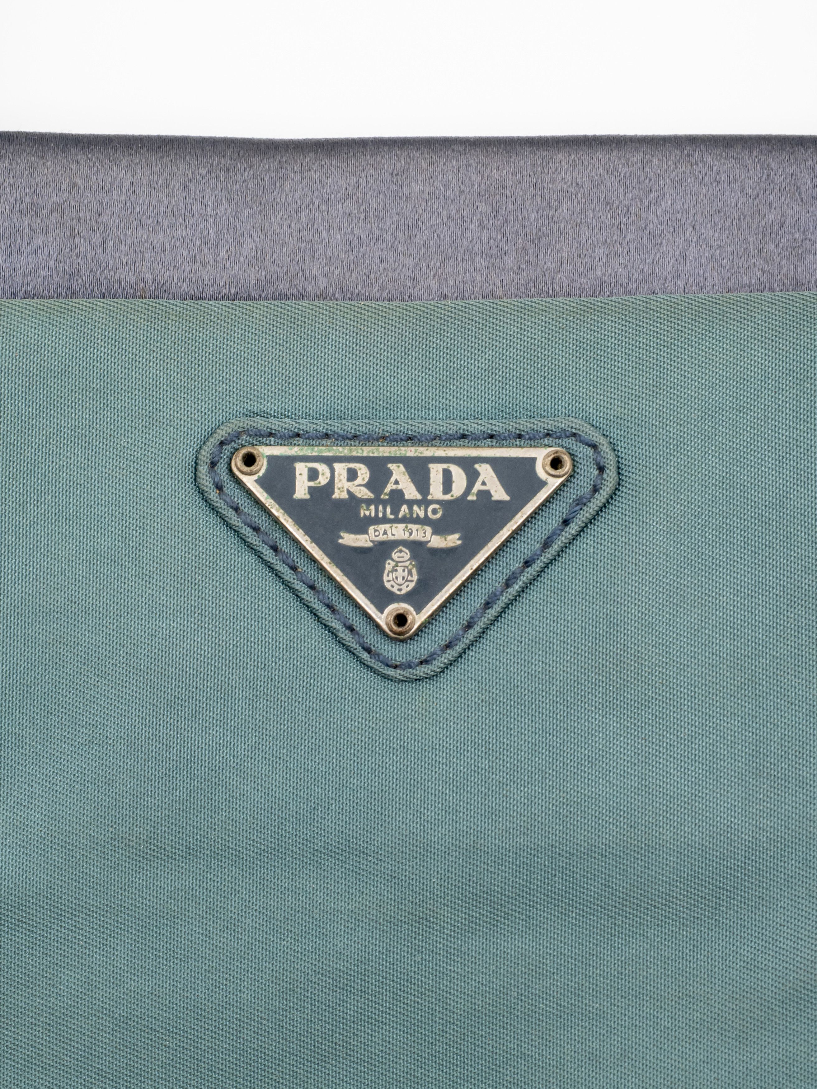 Prada Prada Green and Grey Vintage 1990s 2-tone Nylon Bag Size ONE SIZE - 3 Thumbnail