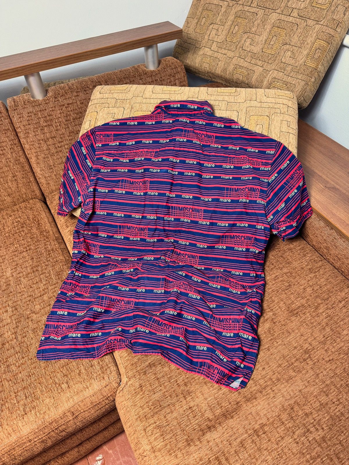 Moschino Vintage Moschino Mare Multi Logo Short Sleeve Shirt Size US M / EU 48-50 / 2 - 7 Thumbnail