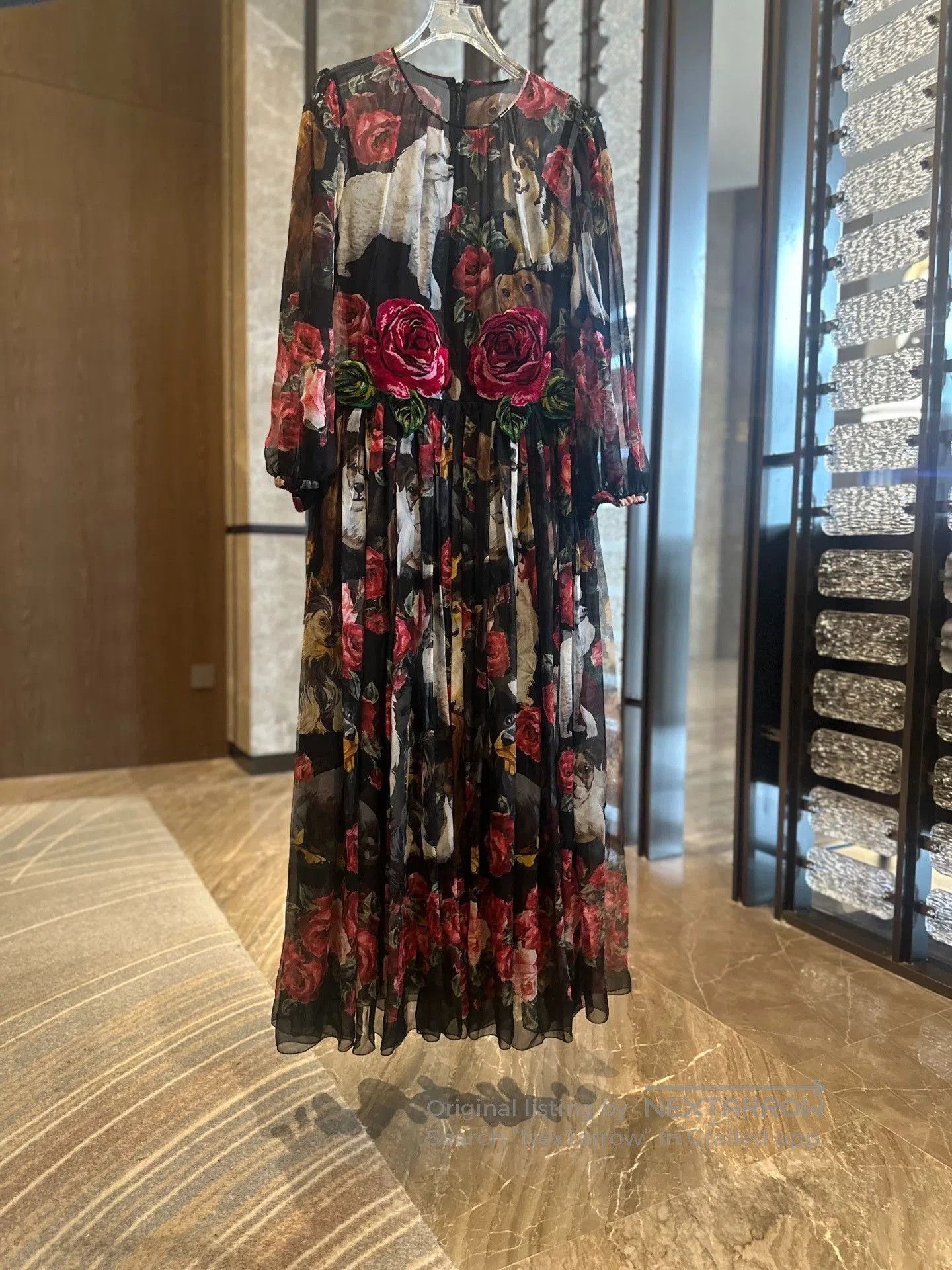 Dolce & Gabbana Dolce&Gabbana Rose Dog Silk Dress. Size M / US 6-8 / IT 42-44 - 1 Thumbnail