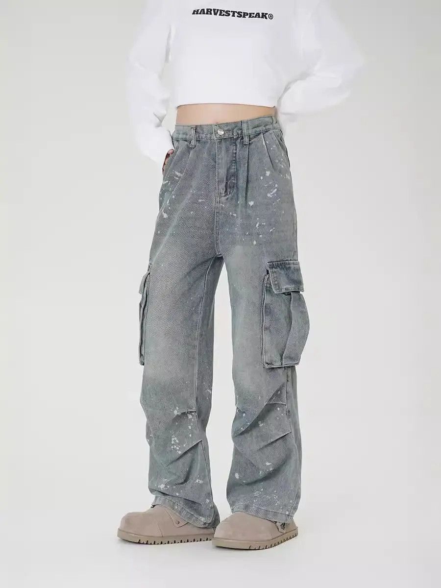 Japanese Brand Retro loose high street straight leg jeans Size US 32 / EU 48 - 5 Thumbnail