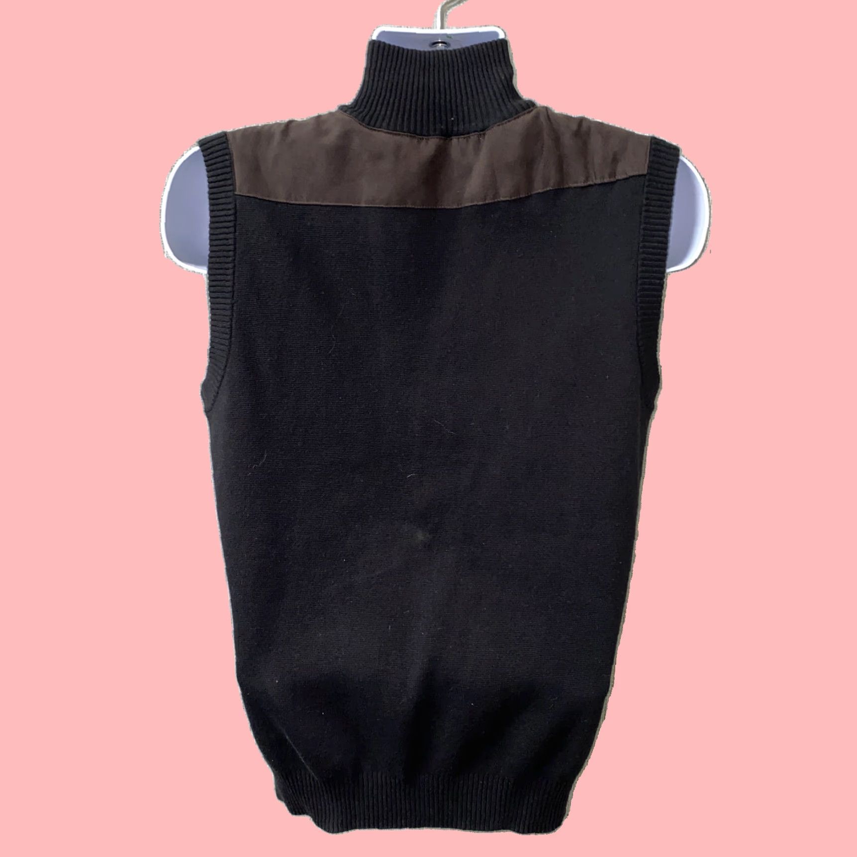 Roundtree & Yorke Roundtree & Yorke Mens Black Cotton Full Zip Sweater Vest Size Small Size US S / EU 44-46 / 1 - 4 Thumbnail