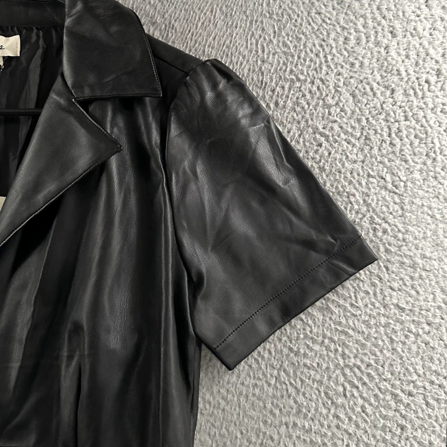 Vintage Elan Womens Romper Black Size S Vegan Leather Polyurethane Polyester One-Piece Womens Small Black Romper Size 28" / US 6 / IT 42 - 4 Thumbnail