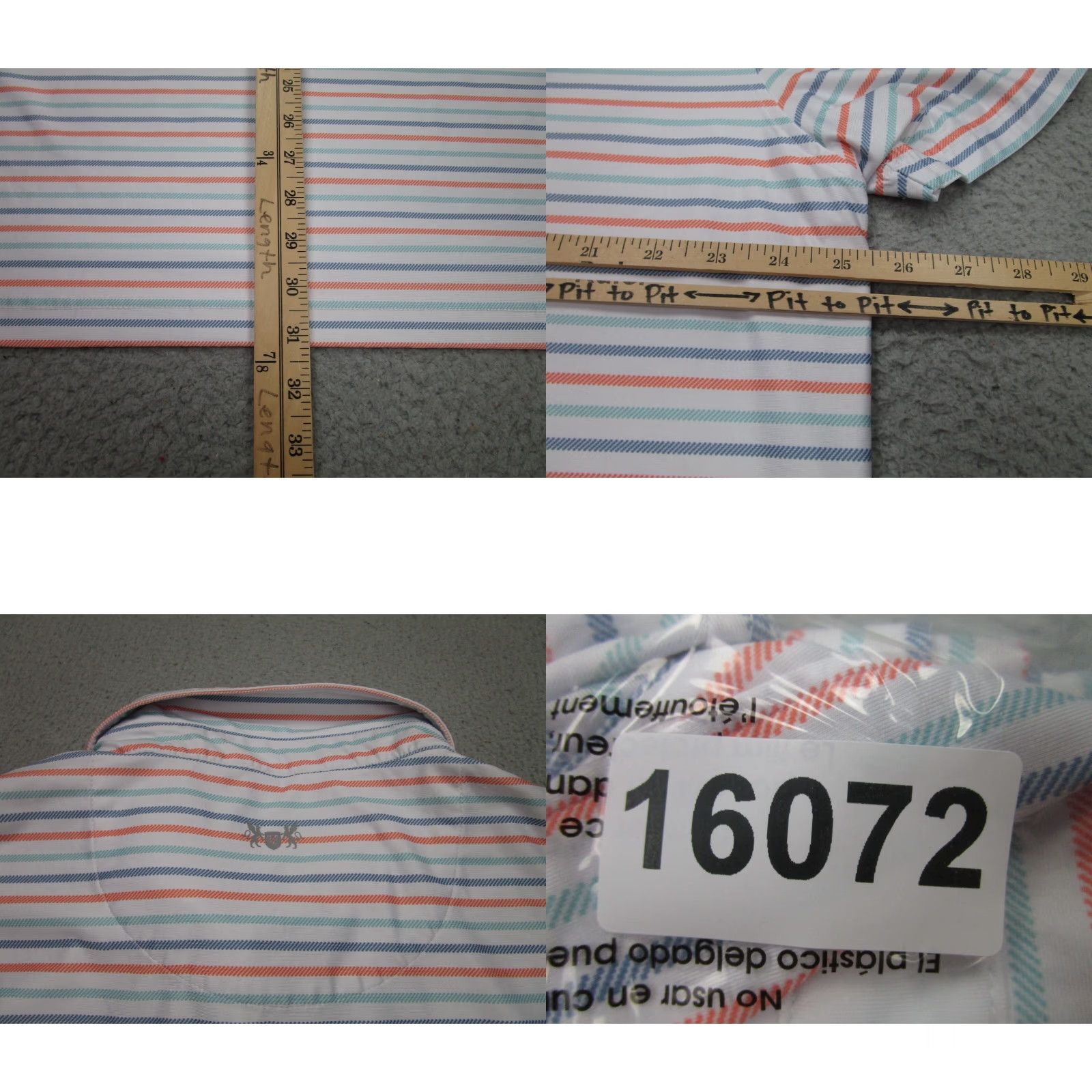 Vintage Hickey Freeman Polo Shirt Mens 2XL White Blue Striped Stretch Performance Golf Casual Workwear Short Sleeve Polo Shirt Size US XXL / EU 58 / 5 - 8 Thumbnail