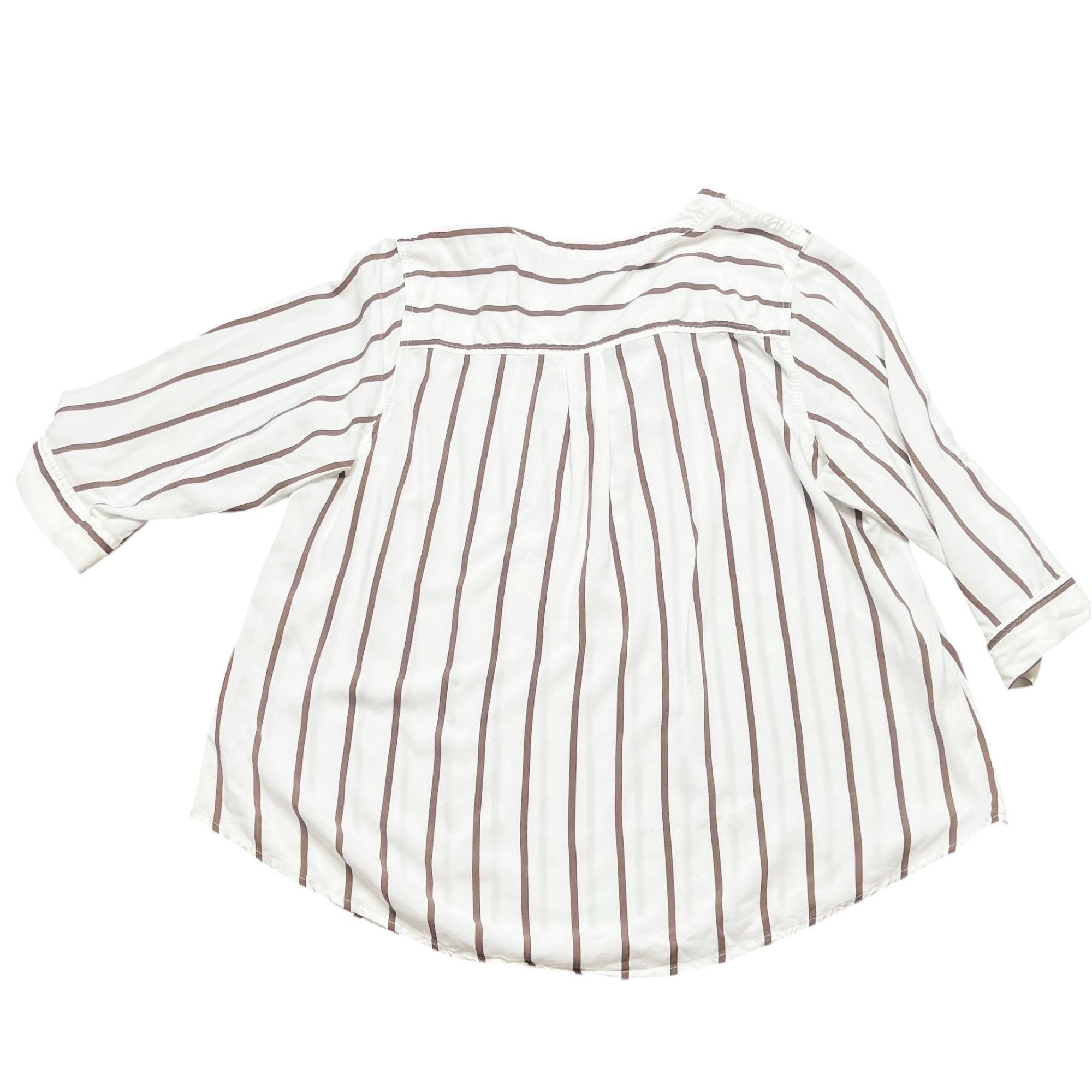 Torrid Torrid Harper Top Womens Size 3X (Torrid Size 3) White Brown Size 3XL / US 20-22 - 4 Thumbnail