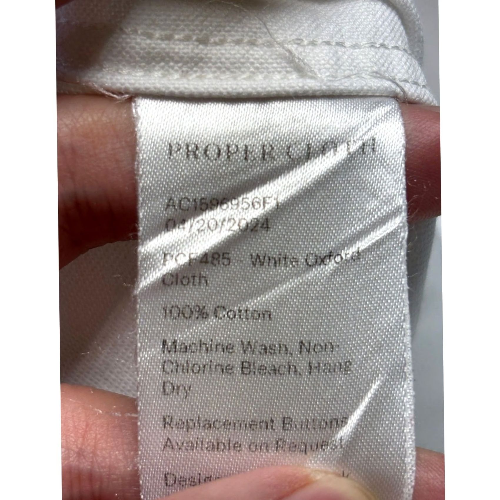 Proper Cloth Proper Cloth Mens White Oxford Cloth Button-Down Shirt 18.5 37 Long Sleeve Size US XXL / EU 58 / 5 - 5 Thumbnail