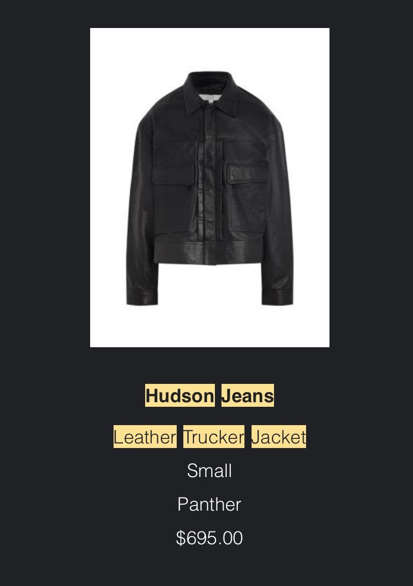 Hudson HUDSON JEANS - Leather Trucker Jacket Size US S / EU 44-46 / 1 - 12 Thumbnail