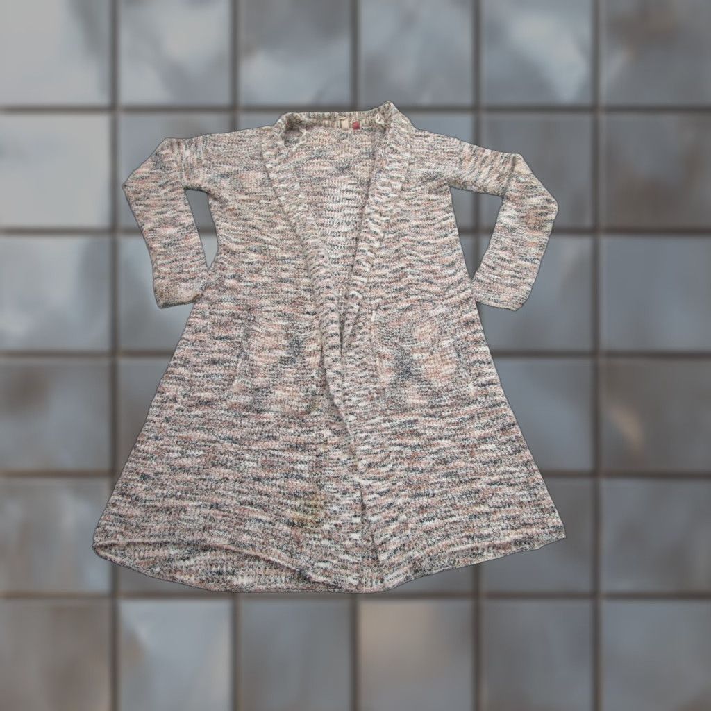 Vintage Pilcro Cardigan Womens Small Beige Marled Knit Open Front Pockets Size S / US 4 / IT 40 - 1 Thumbnail