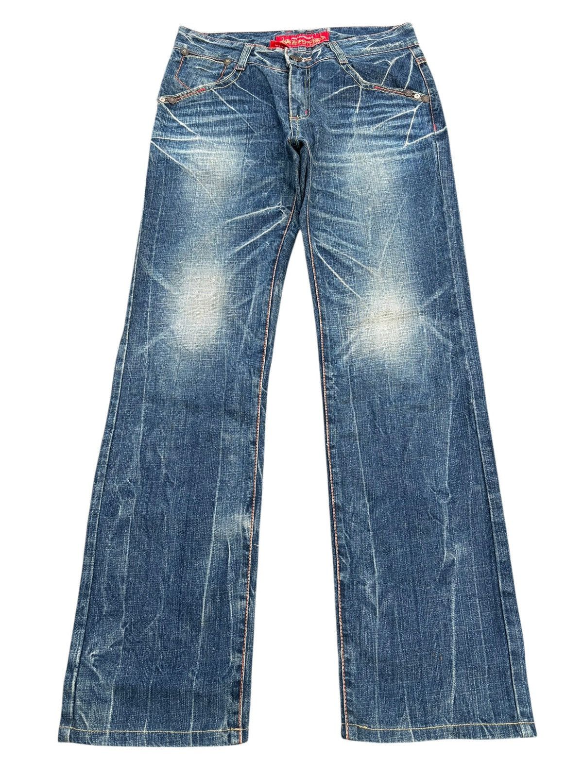 Tornado Mart RED PEPPER RUSTY CLAWNMARK JAPANESE PUNK DISTRESSED DENIM Size US 32 / EU 48 - 1 Thumbnail