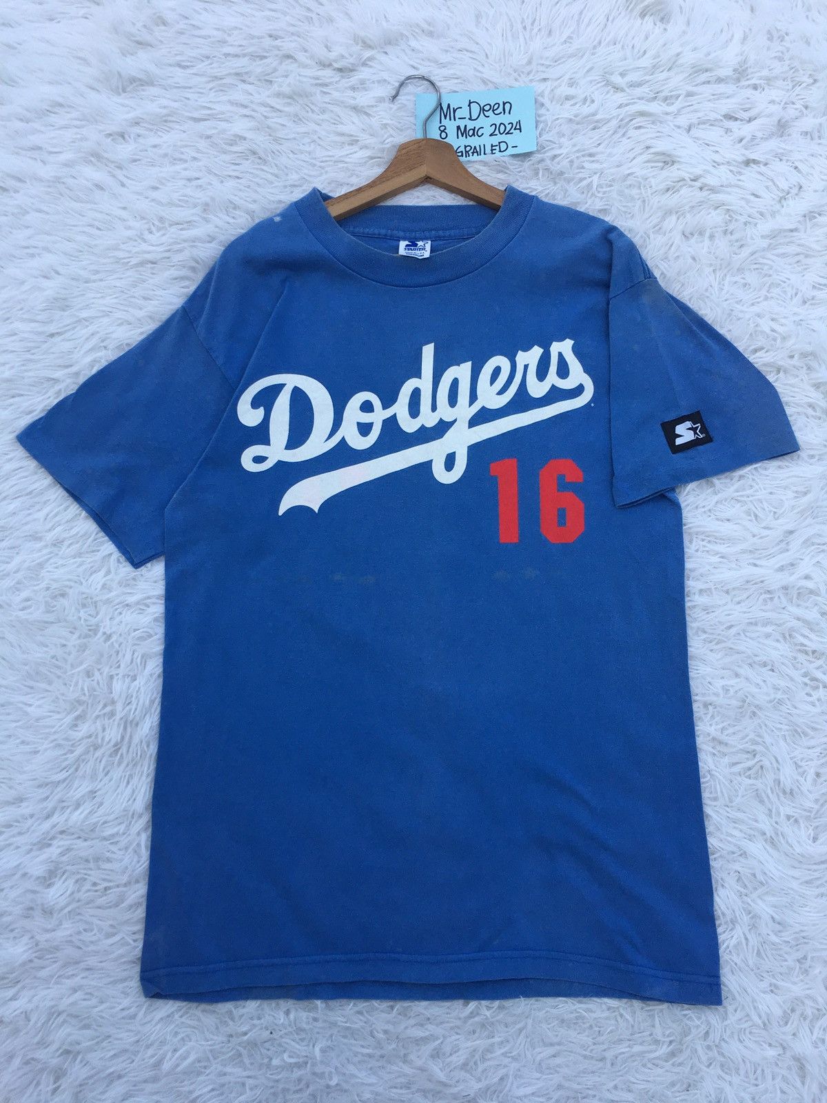 MLB Rare Vintage 90s Dodgers Spellout Tshirt Size US M / EU 48-50 / 2 - 2 Thumbnail