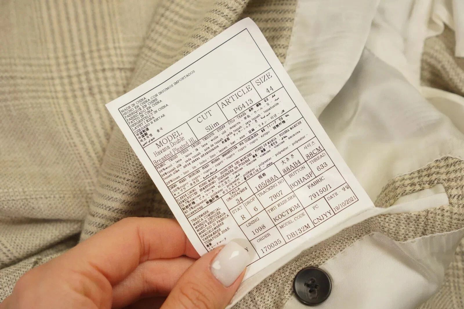 Suitsupply Men Suitsupply Suit Havana Double Breasted Peak Lapel US34 Size 34R - 6 Thumbnail