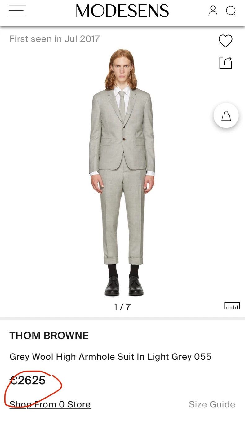 Thom Browne Thom Browne size2 Light gray plain weave suit Size 38S - 3 Thumbnail