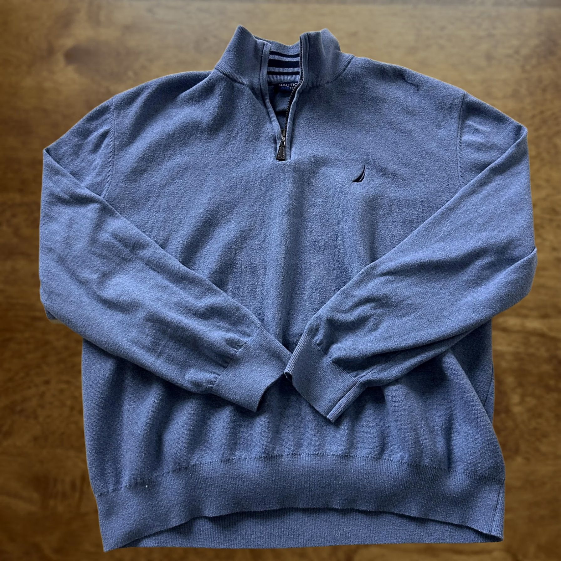 Nautica Nautica Sweater Mens 2XL Blue 1/4 Zip Mock Neck Navtech Knit Pullover Logo Size US XXL / EU 58 / 5 - 1 Thumbnail