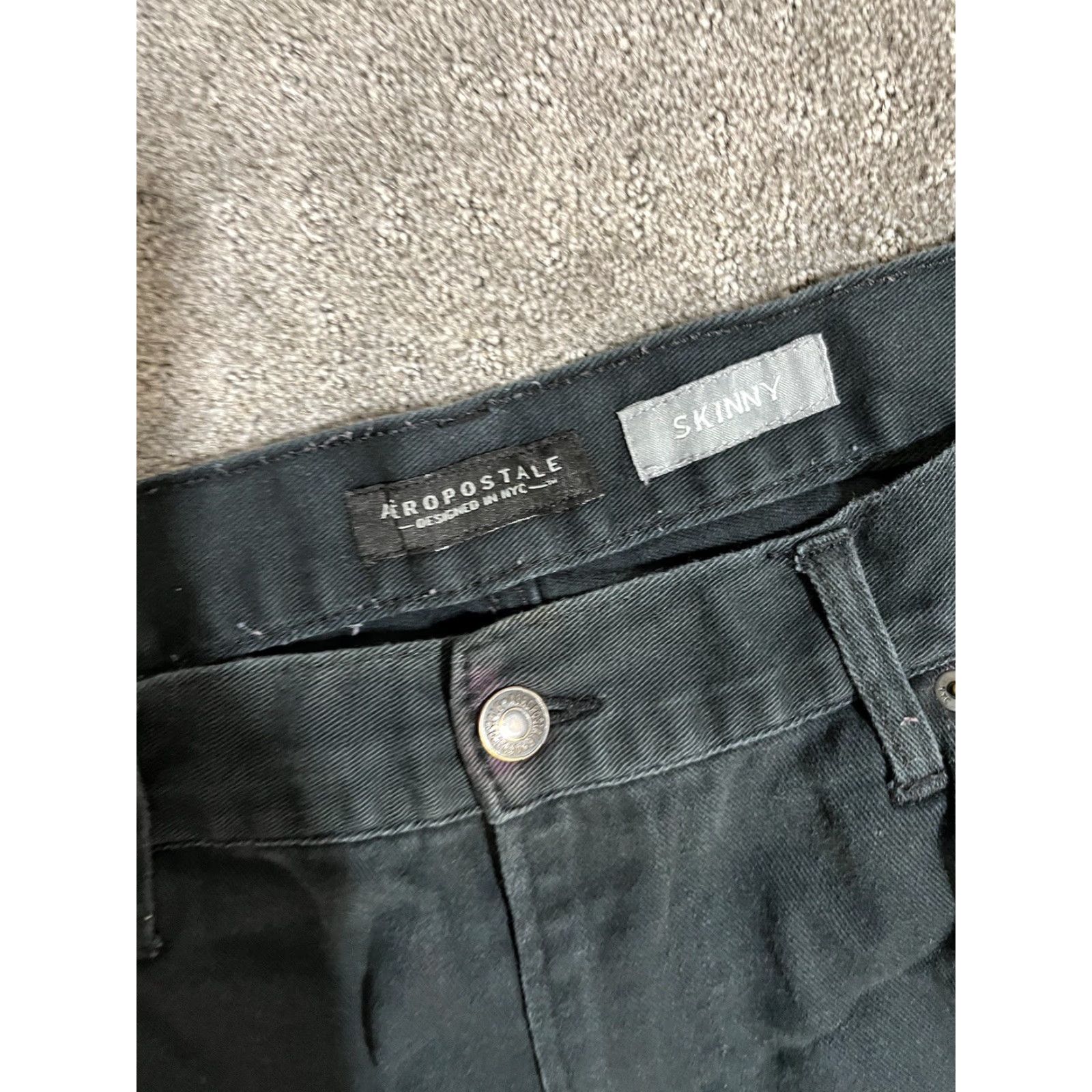 Aeropostale Aeropostale Black Wash Distressed Skinny Jean Size 34x30 Mens Size US 34 / EU 50 - 5 Thumbnail