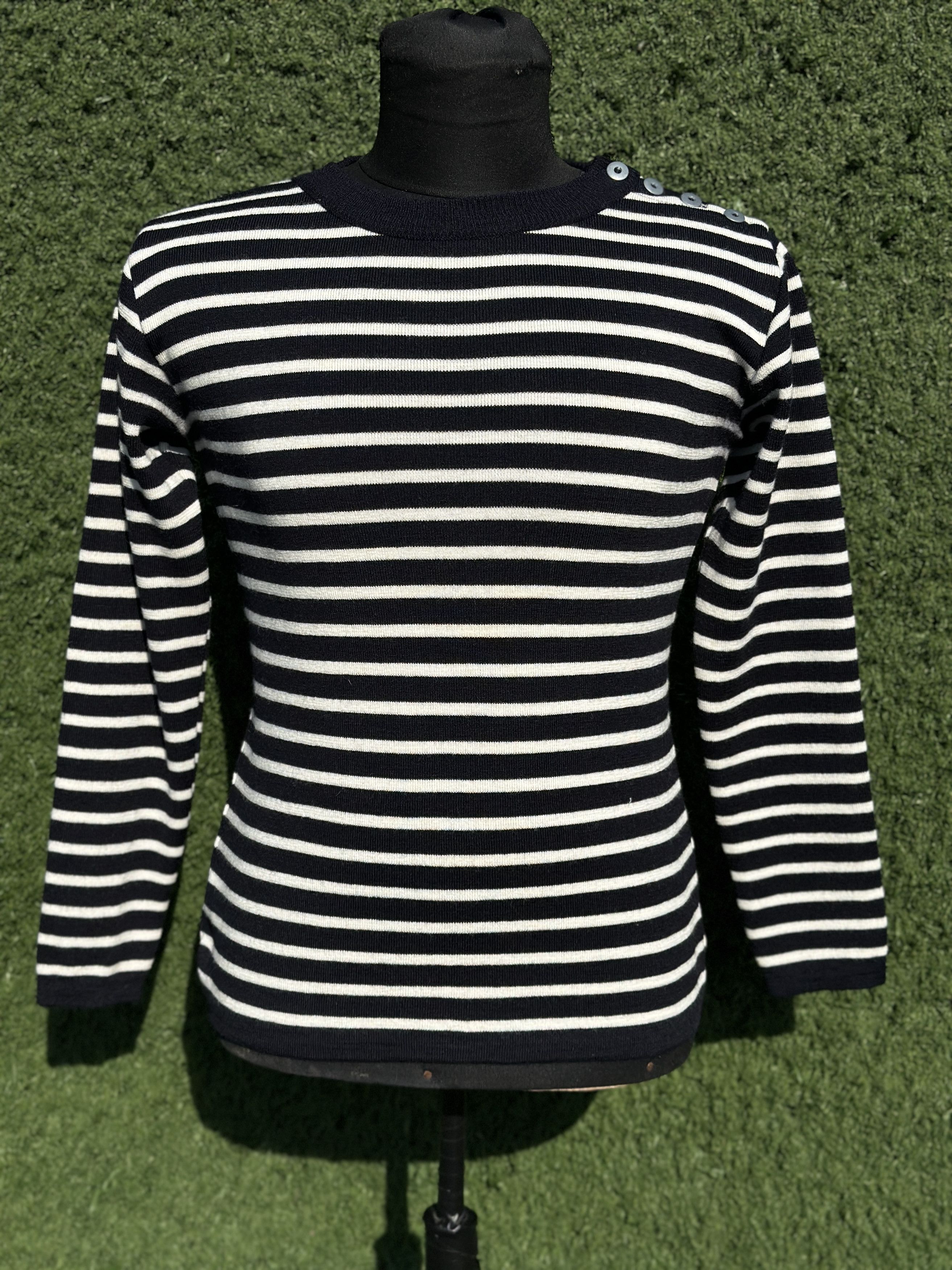 S.N.S. Herning SNS Herning 100% Virgin Wool Breton Stripe Sweater Size S Size US S / EU 44-46 / 1 - 1 Thumbnail