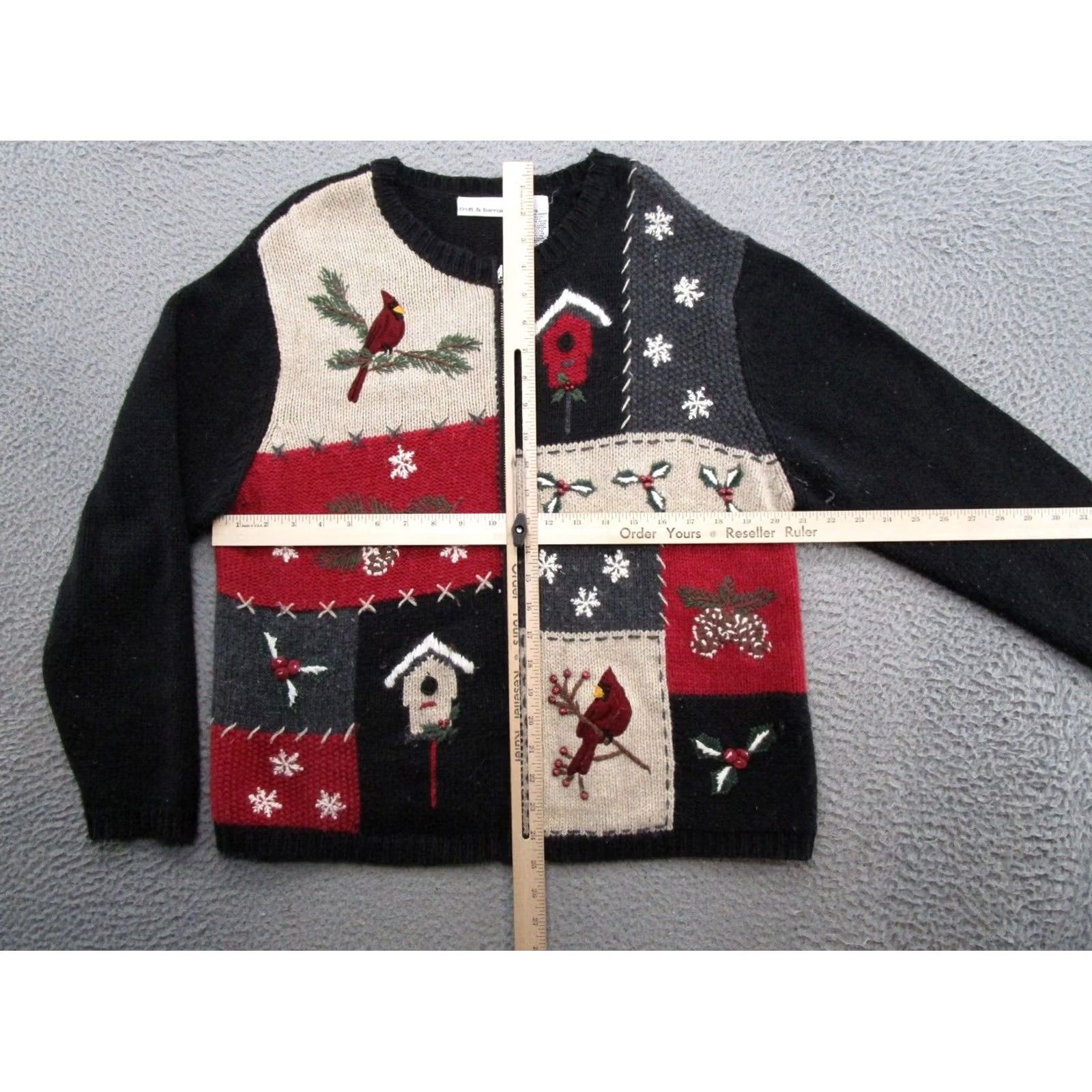 Croft & Barrow Croft & Barrow Women's Full Zip Cardigan Sweater L Wool Blend Multicolor Birds Read Size L / US 10 / IT 46 - 5 Thumbnail