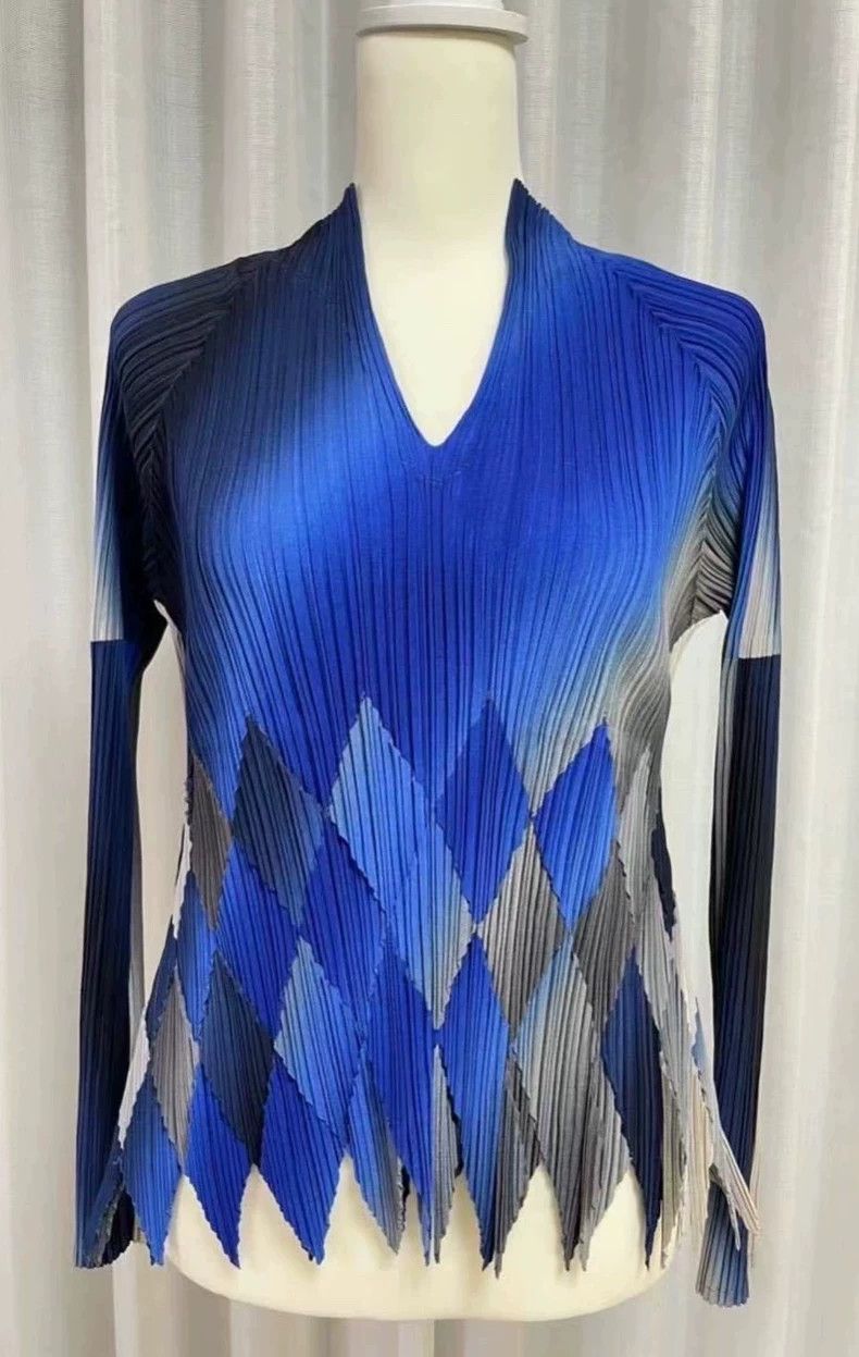 Issey Miyake Issey Miyake Diamond gradient long-sleeved shirt Size M / US 6-8 / IT 42-44 - 1 Thumbnail