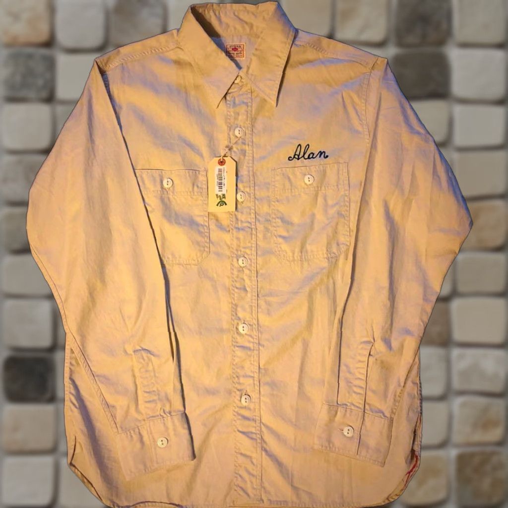Sugar Cane Sugar Cane Work Shirt Mens S Button-Up Twill Beige Slim Vintage Style Size US S / EU 44-46 / 1 - 1 Thumbnail