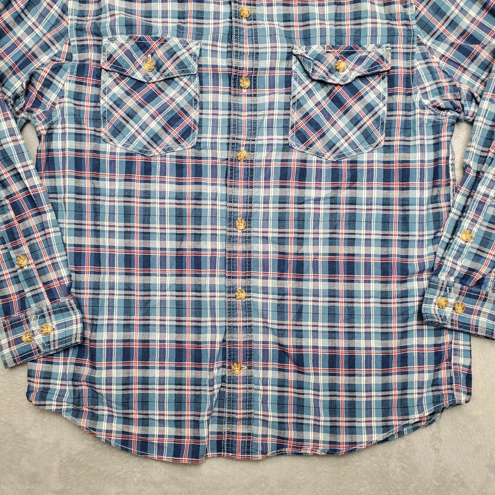 Vintage VINTAGE Duluth Trading Shirt Mens L Blue Plaid Outdoor Long Sleeve Up North Cabin Size US L / EU 52-54 / 3 - 3 Thumbnail