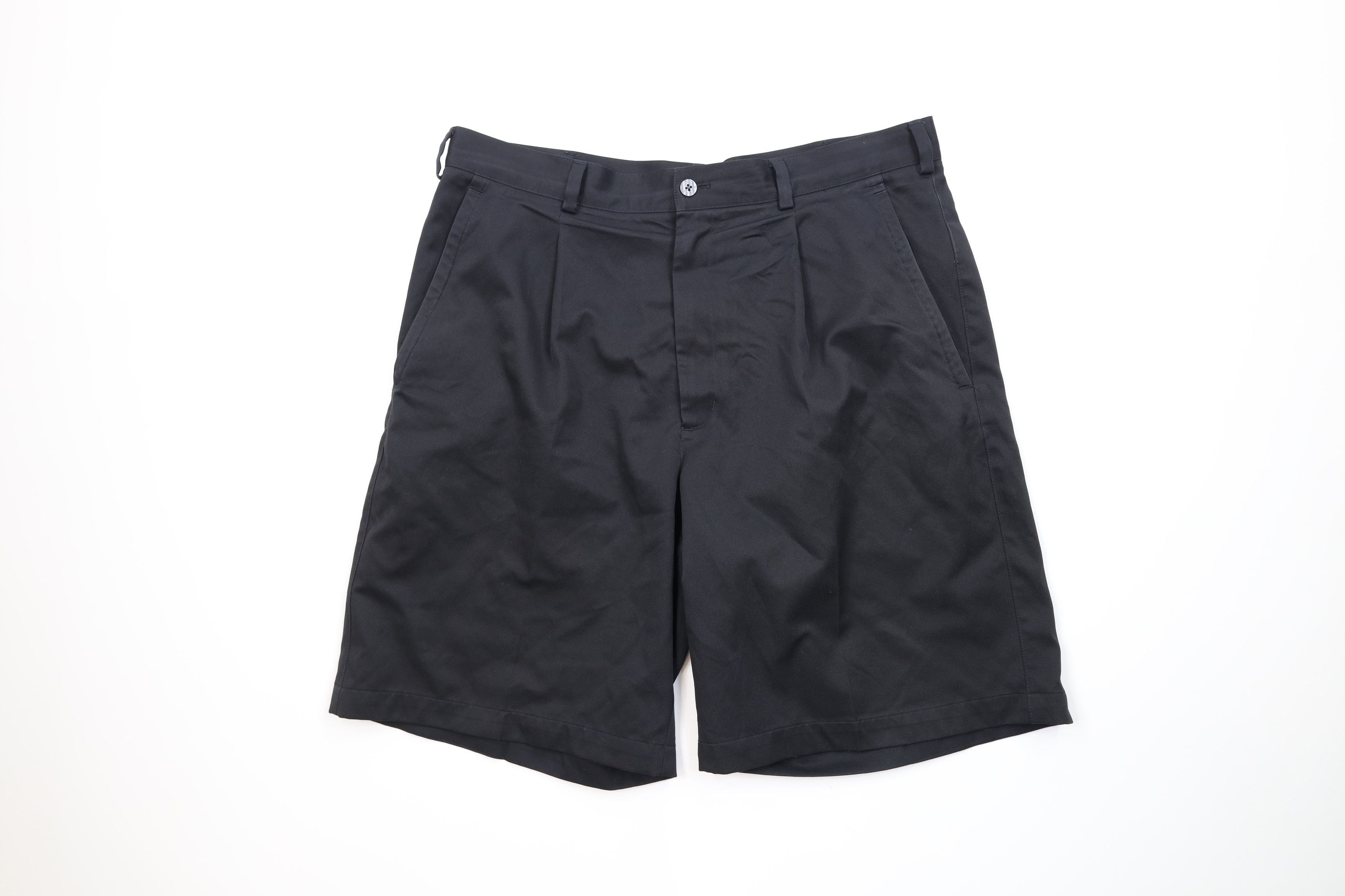 Nike Vintage Y2K Nike Golf Mini Swoosh Pleated Chino Shorts Black Size US 36 / EU 52 - 1 Thumbnail