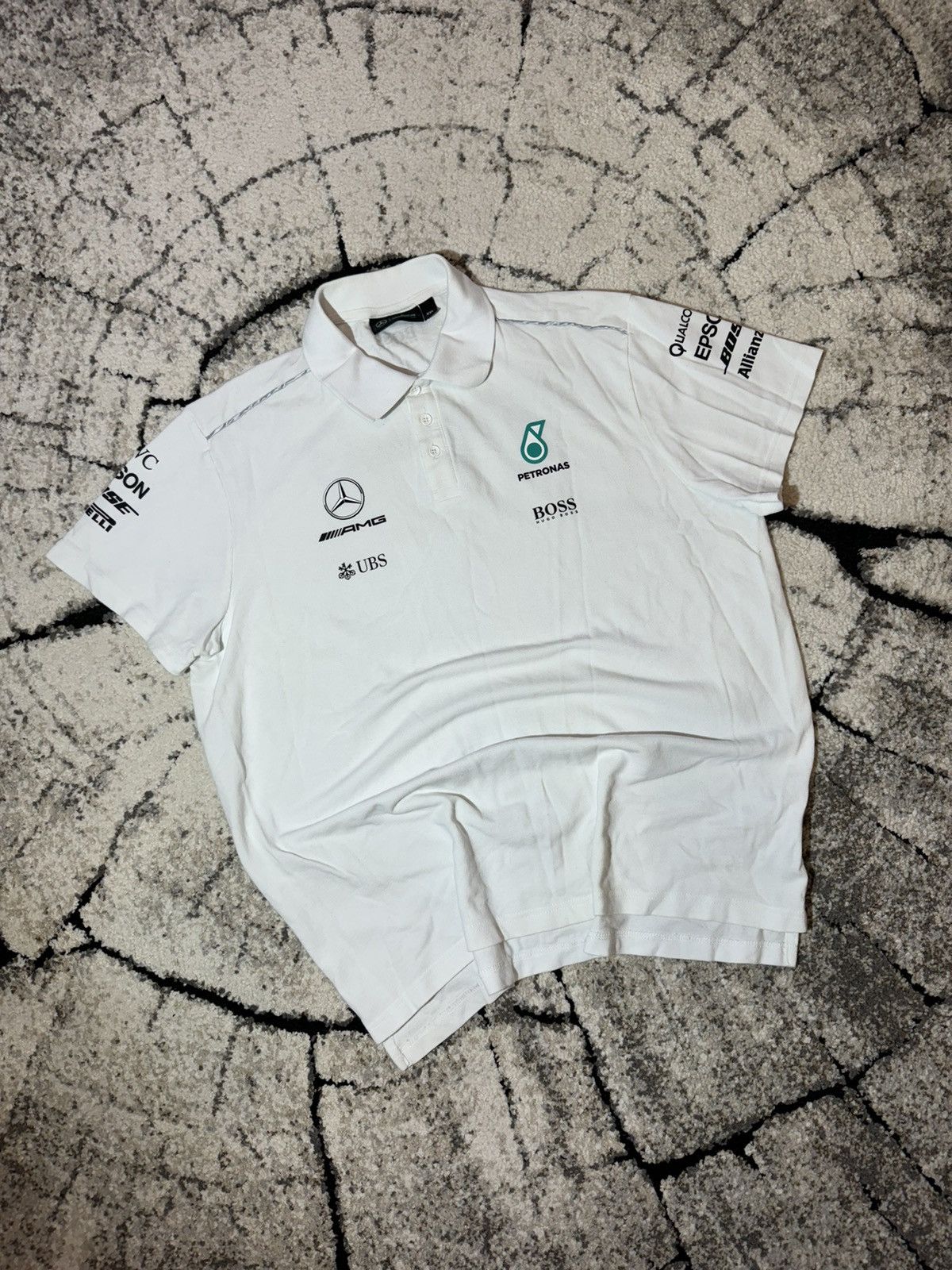 Formula 1 × Hugo Boss × Mercedes-Benz Petronas AMG Mercedes Benz Racing Team Hugo Boss Polo Shirt Size US XXL / EU 58 / 5 - 1 Thumbnail