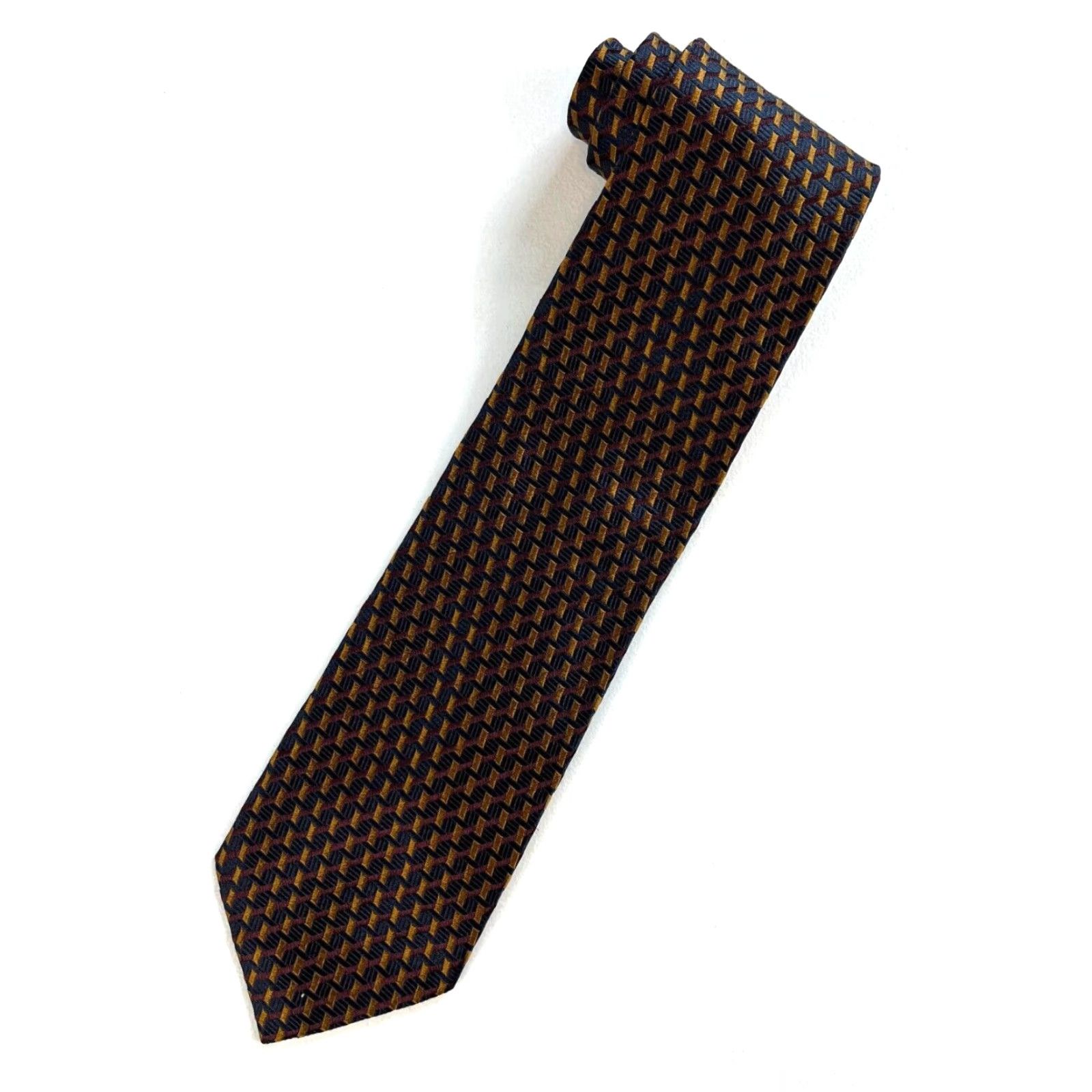 Ermenegildo Zegna VINTAGE Men's Ermenegildo Zegna Luxury Silk Tie Woven Textured Made in Italy Size ONE SIZE - 2 Thumbnail