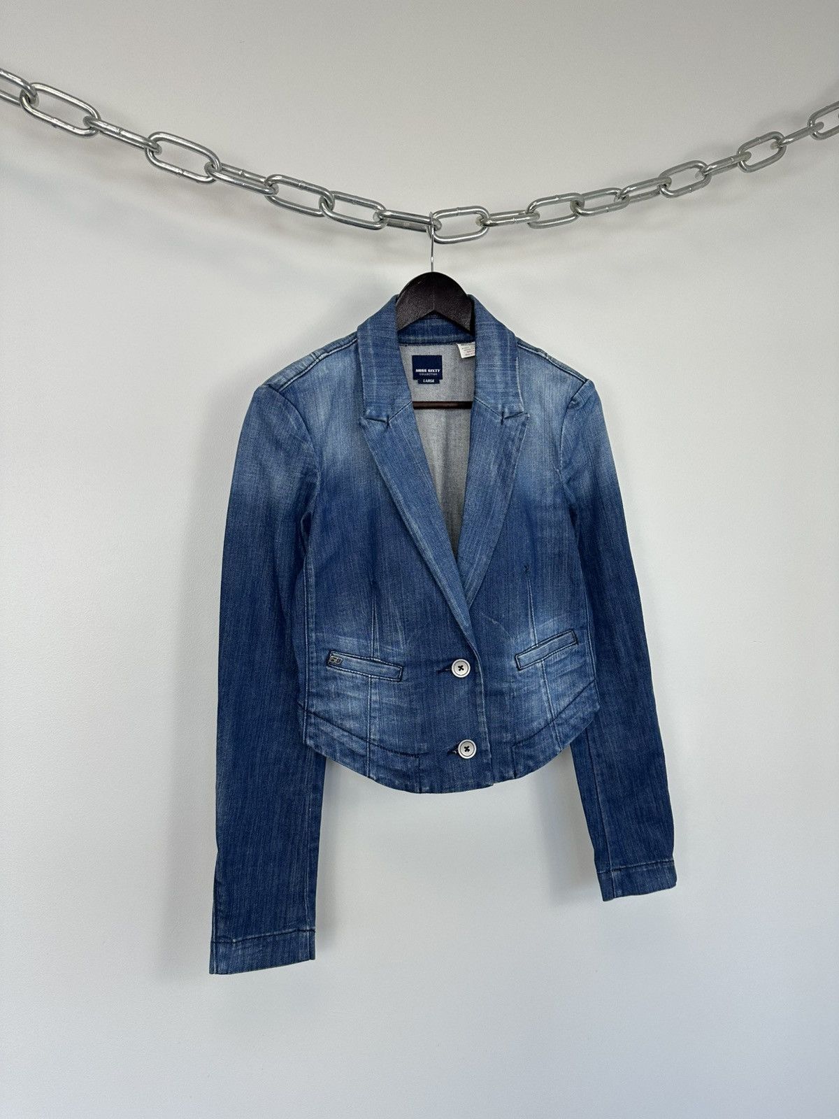 Miss Sixty Vintage Miss Sixty Avant Garde Y2K Crazy Biker Denim Jacket Size L / US 10 / IT 46 - 3 Thumbnail