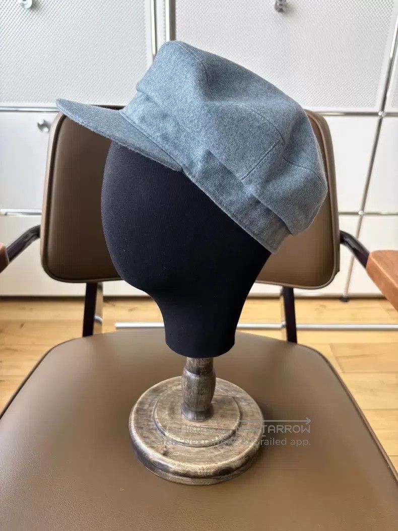 Hermes Hermes size 57 Blue Gray Silver Buckle Cashmere Newsboy Cap Size ONE SIZE - 3 Thumbnail