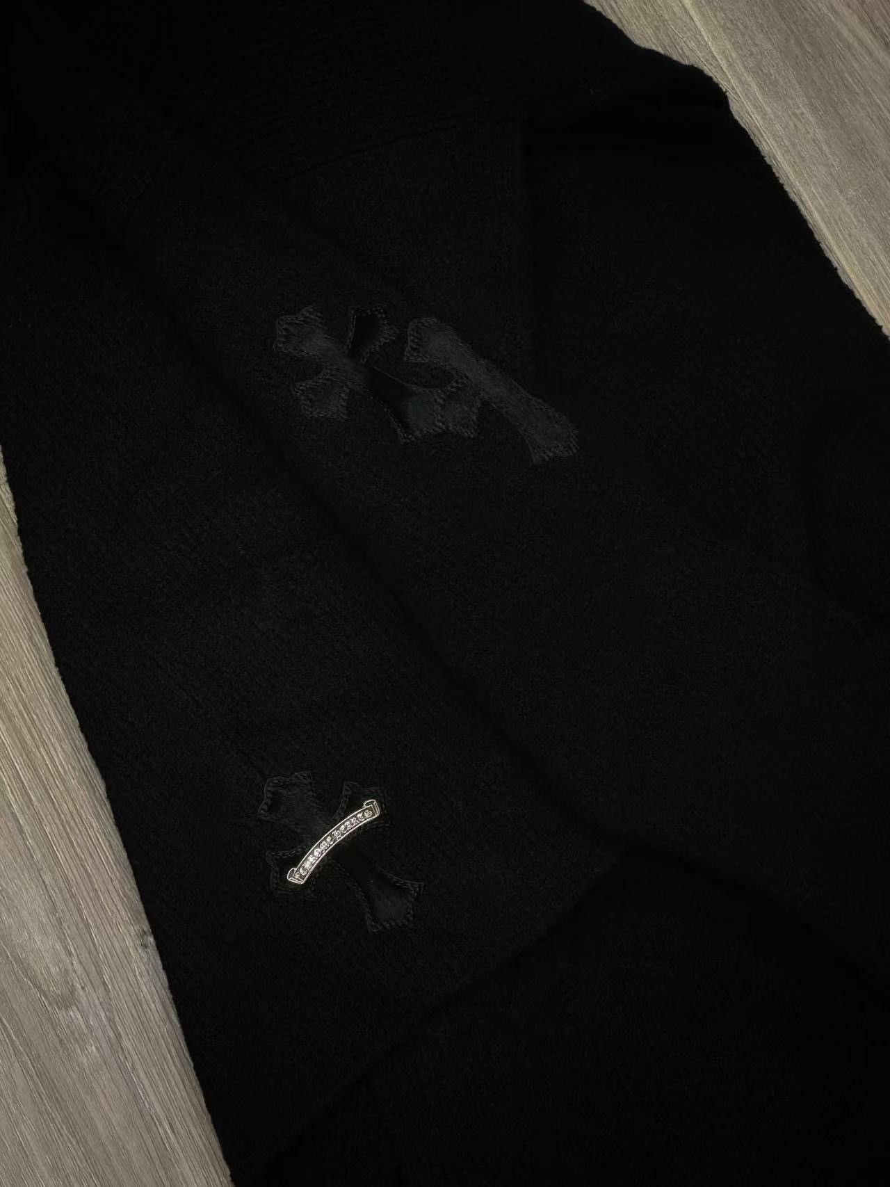 Chrome Hearts 🔥Chrome Hearts Black Cardigan with Cross Patches🔥 Size US M / EU 48-50 / 2 - 2 Thumbnail
