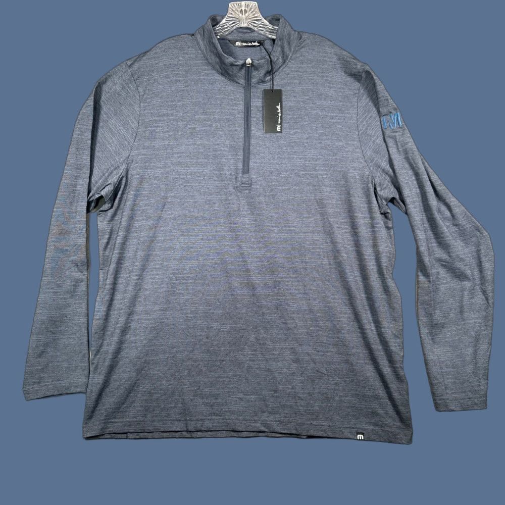 TravisMathew Travis Mathew Pullover Mens 2XL Indigo Crestview 1/4 Zip Performance NWT Indigo Crestview 1/4 Zip Performance NWT Size US XXL / EU 58 / 5 - 1 Thumbnail