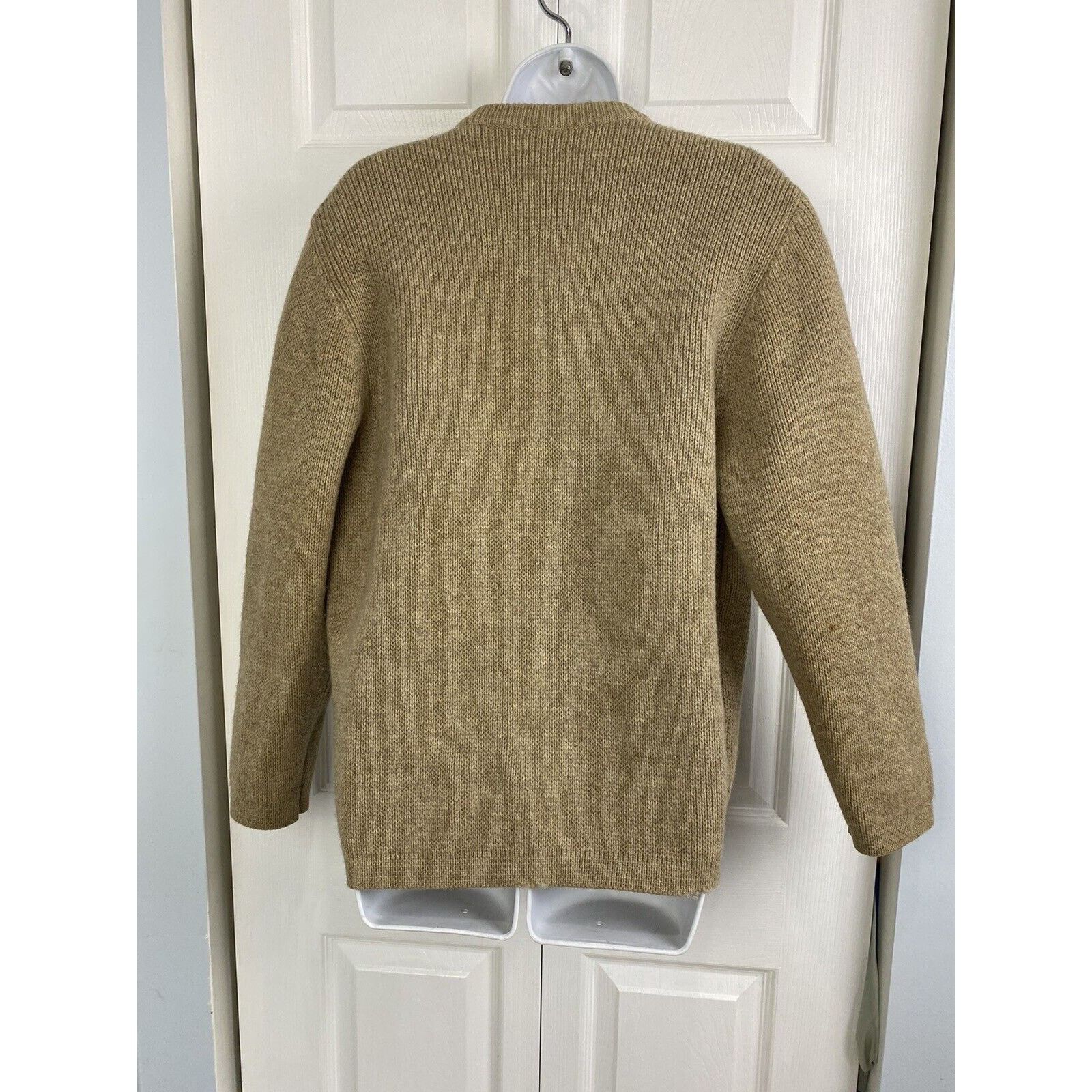 Brooks Brothers VTG Brooks Brothers Cardigan Sweater Wool Tan Brown Chunky Size L / US 10 / IT 46 - 7 Thumbnail