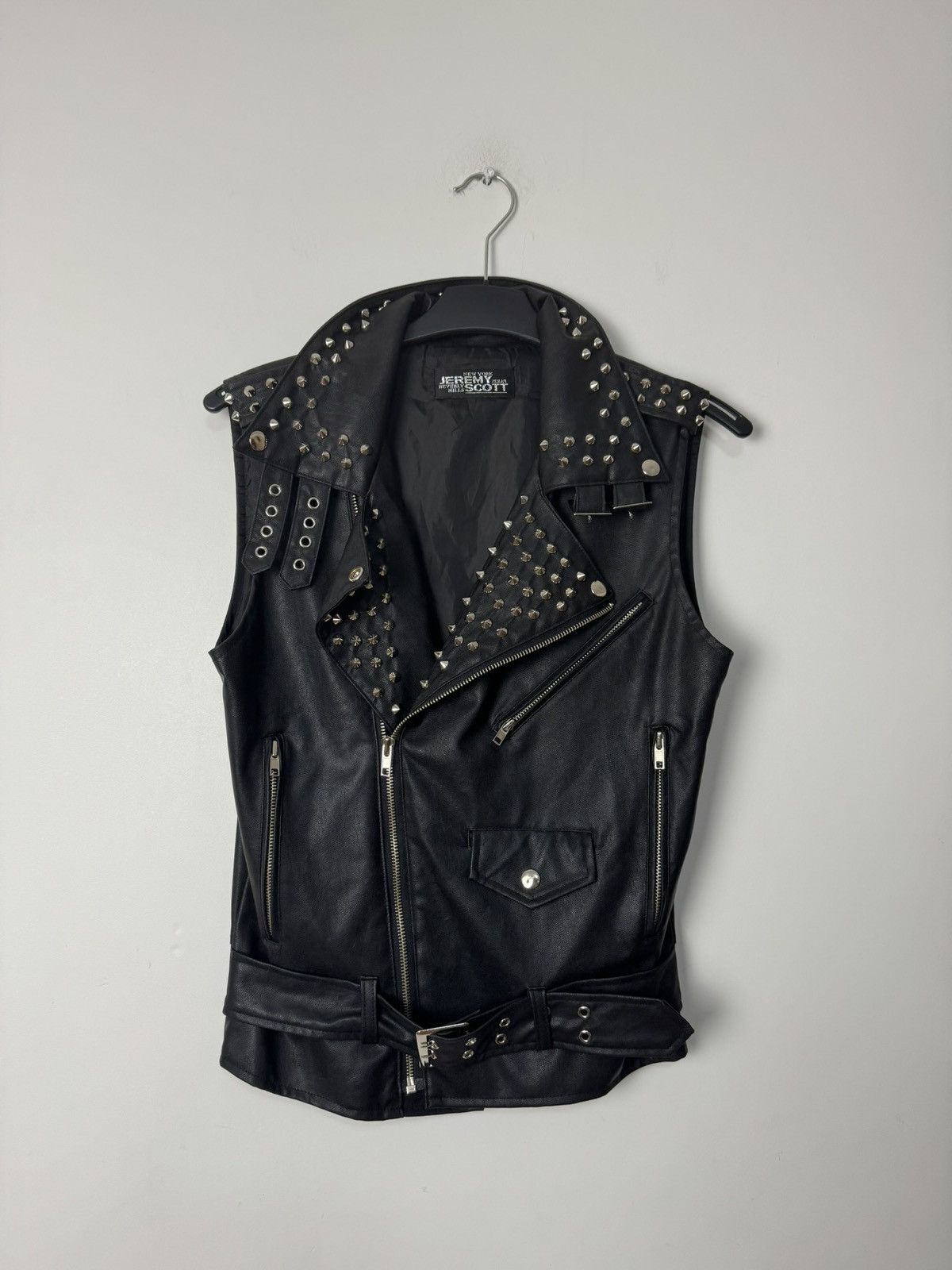 Jeremy Scott Archive Jeremy Scott Studded Leather Biker Vest Size US S / EU 44-46 / 1 - 2 Thumbnail