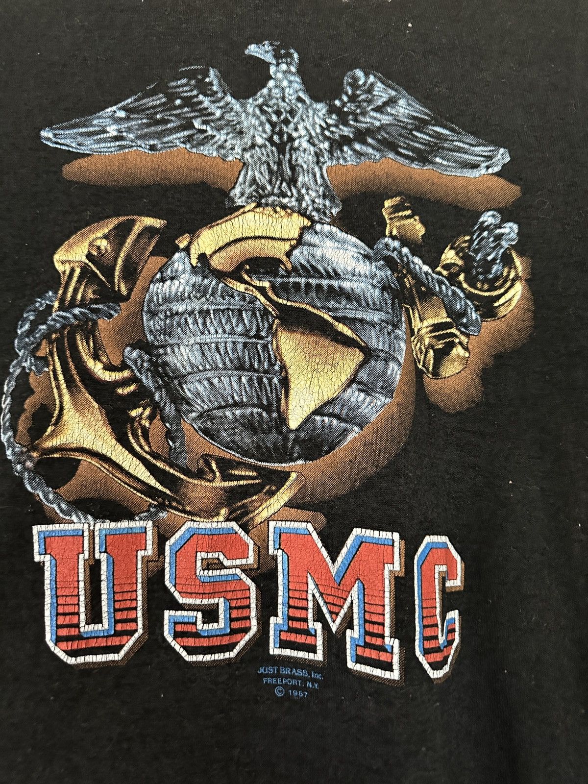 Vintage Vintage 80s USMC 3D Emblem Graphic Tee Size US L / EU 52-54 / 3 - 3 Thumbnail
