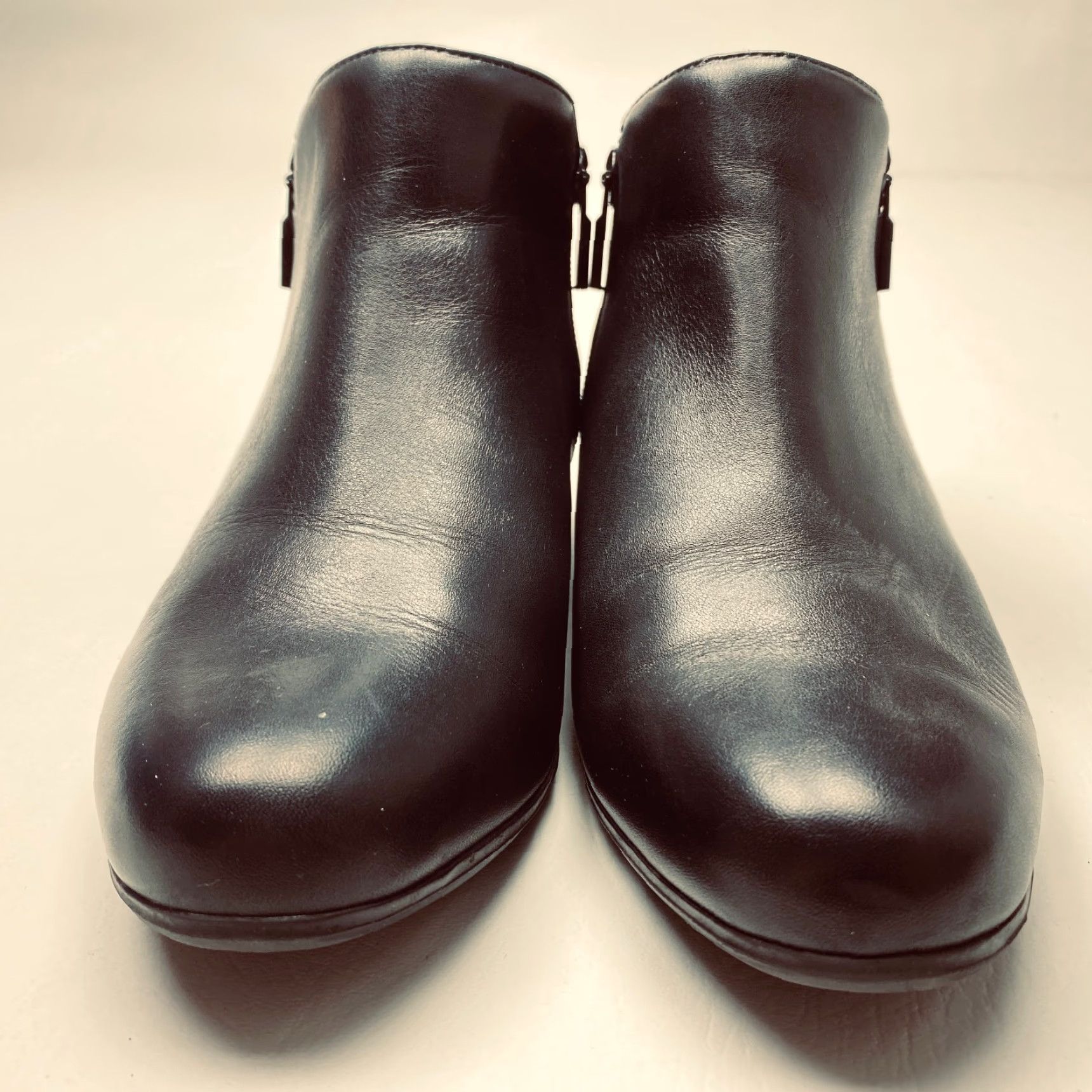 Vintage Trotters Major Bootie Womens 8WW Extra Wide Black Ankle Dual Zip Round Toe 1252 Size US 8 / IT 38 - 2 Thumbnail