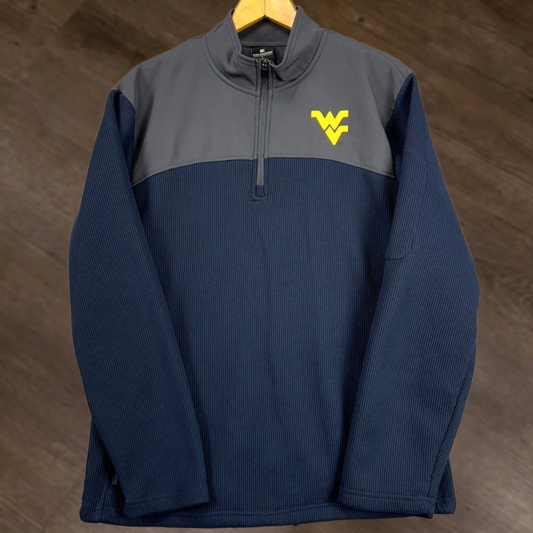 Vintage VINTAGE West Virginia Pullover Jacket Mens Large Blue Gray 1/4 Zip ColosseumJJ Size US L / EU 52-54 / 3 - 1 Thumbnail