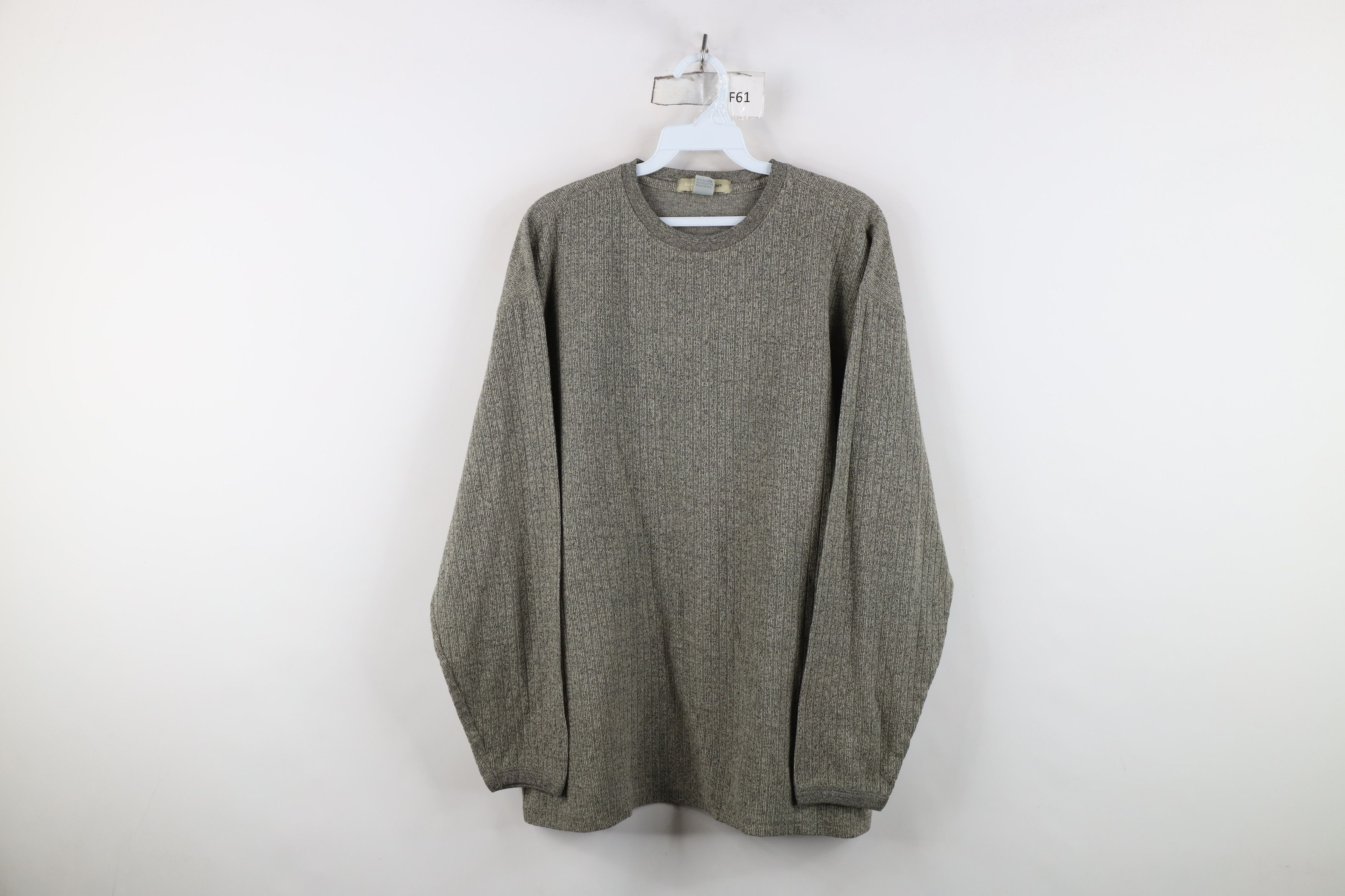 Vintage Vintage 90s Streetwear Ribbed Knit Long Sleeve T-Shirt Gray Size US XL / EU 56 / 4 - 1 Thumbnail