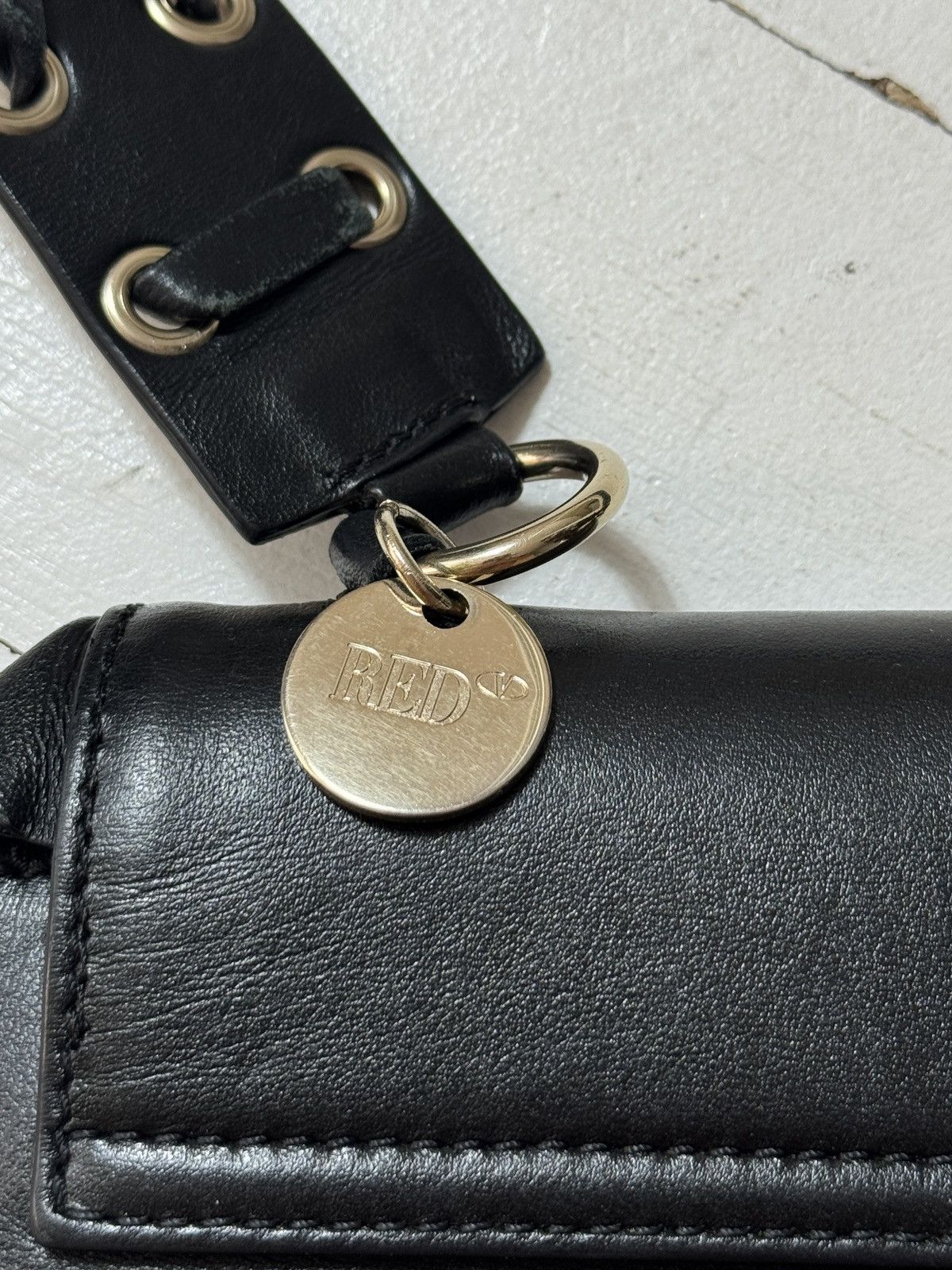 RED Valentino VINTAGE RED VALENTINO LEATHER 2000s RUFFLE HANDBAG Size ONE SIZE - 9 Thumbnail