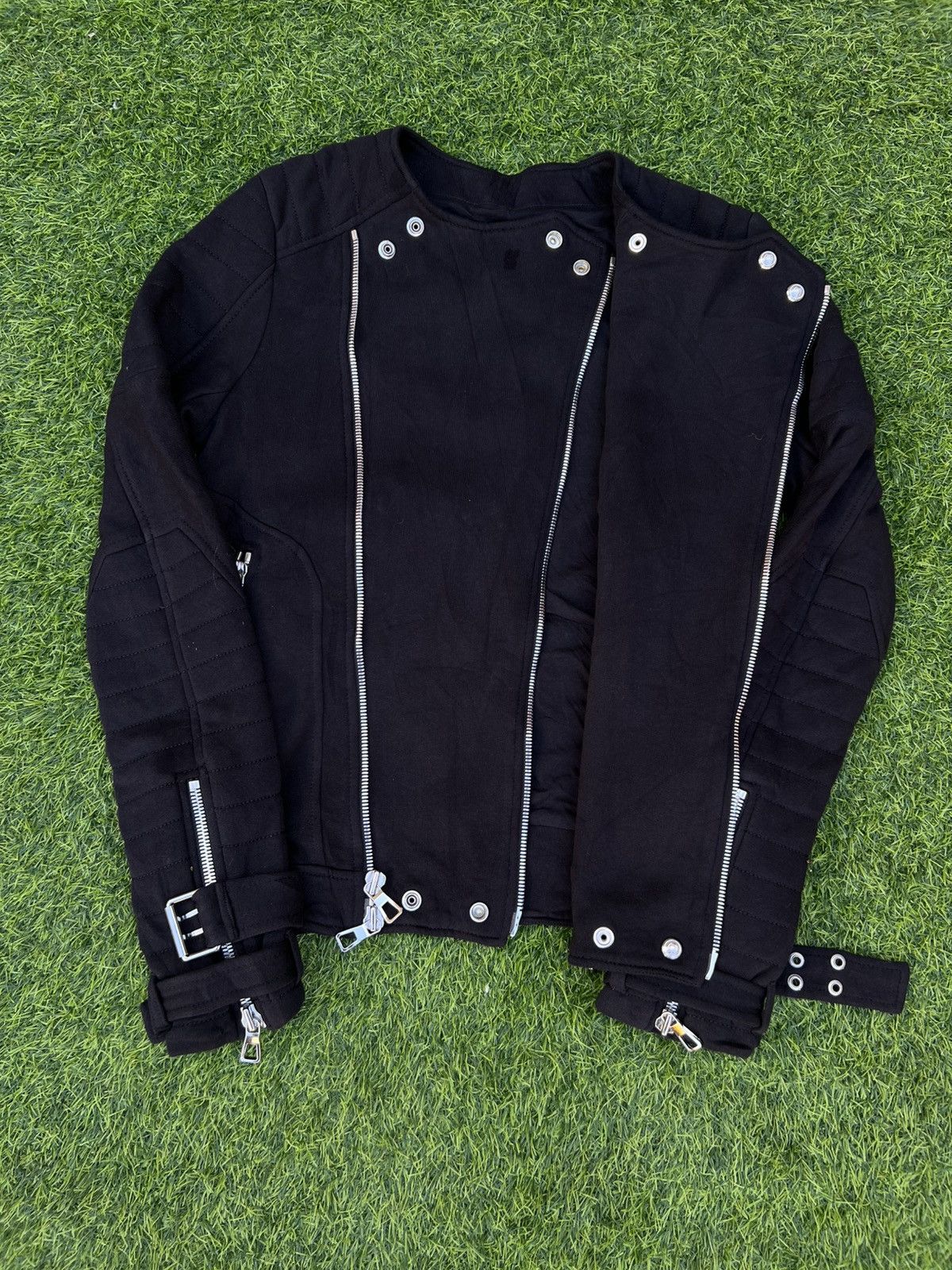 Balmain × H&M Balmain x H&M AW2015 Black Cotton Biker Moto Jacket - XS Size US XS / EU 42 / 0 - 14 Thumbnail