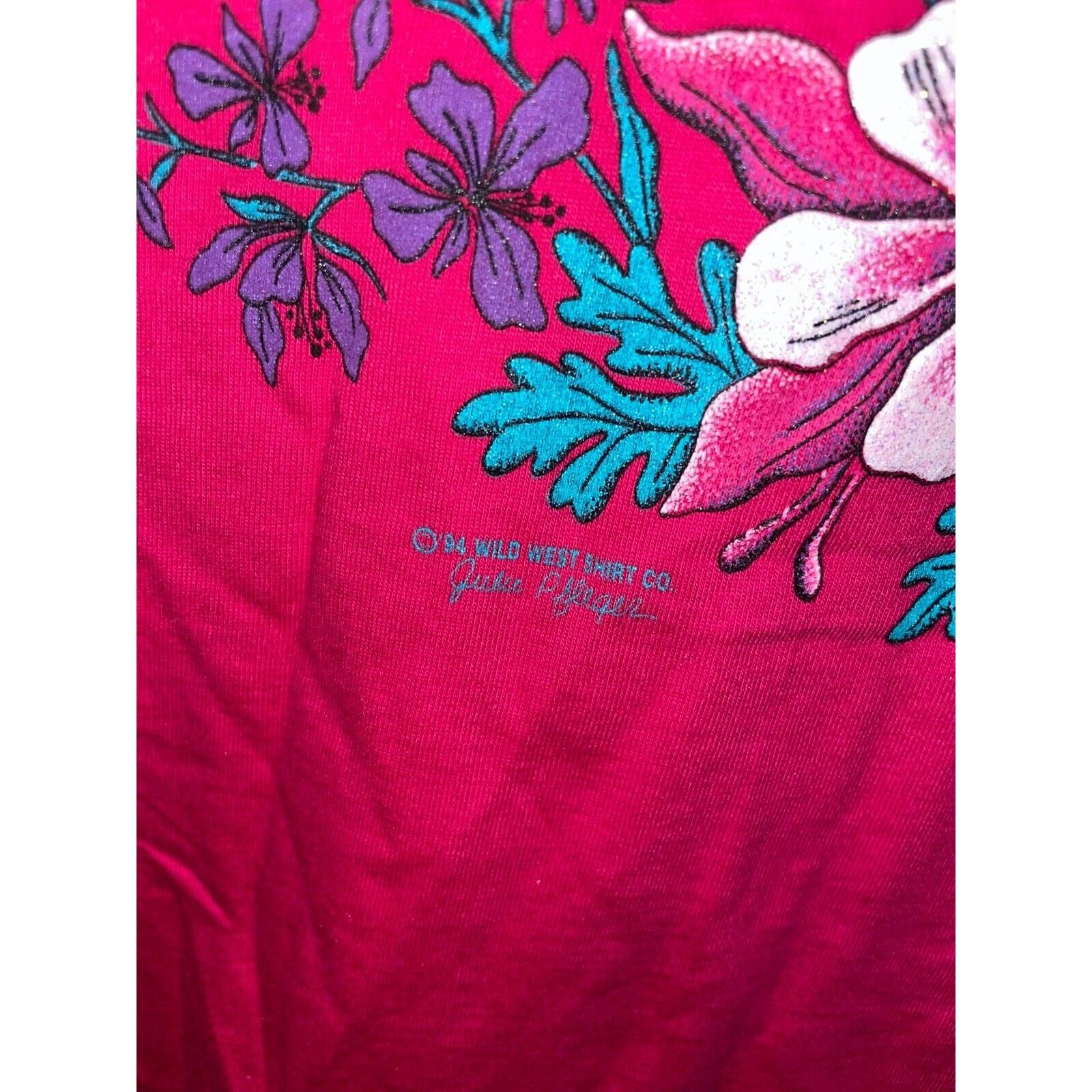Jerzees Vintage Montana Garden Shirt Pink Graphic Tee VTG 90s Large Size US L / EU 52-54 / 3 - 6 Thumbnail
