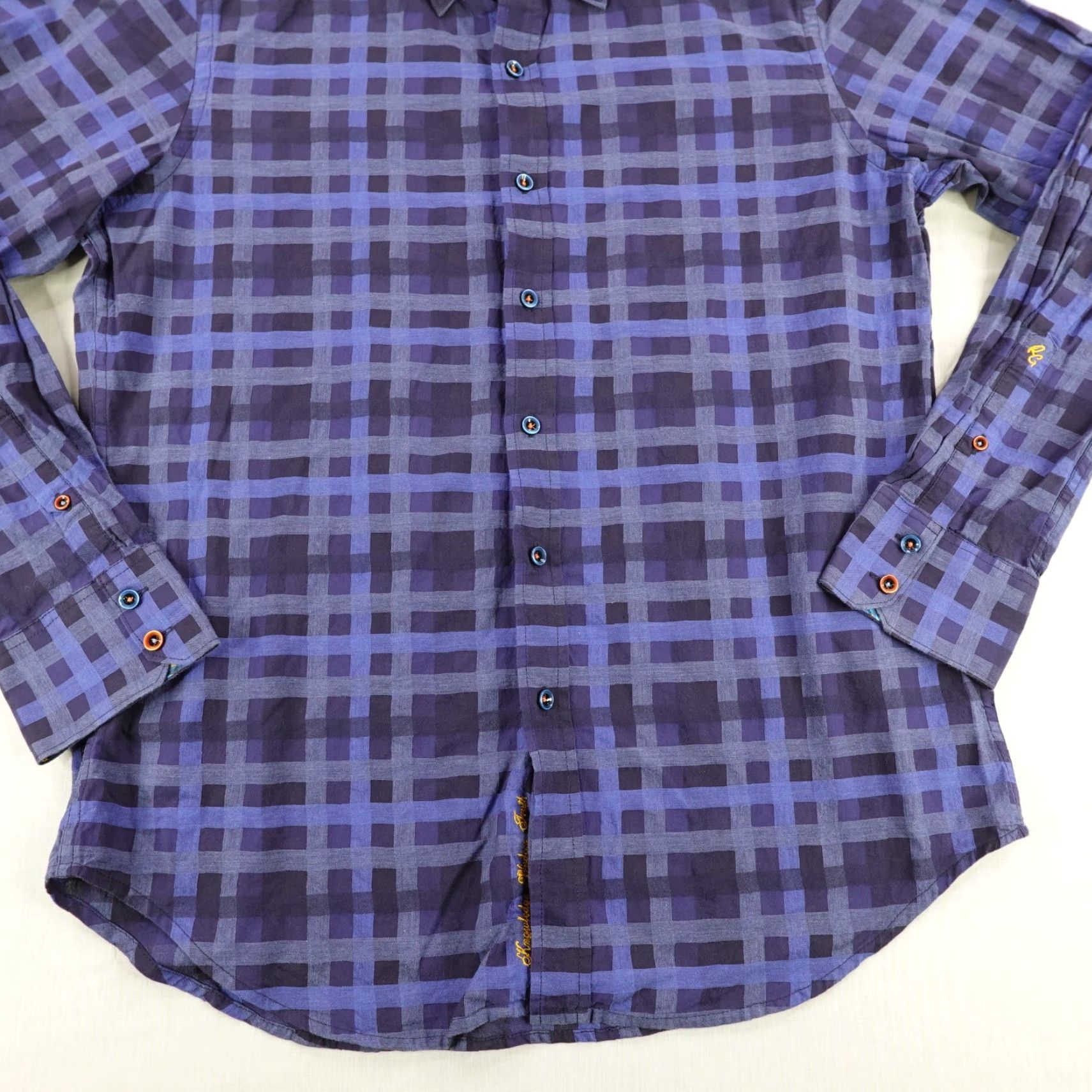 Robert Graham Robert Graham Shirt Mens Medium Blue Plaid Button-Up Classic Fit Abstract Collar Size US M / EU 48-50 / 2 - 3 Thumbnail
