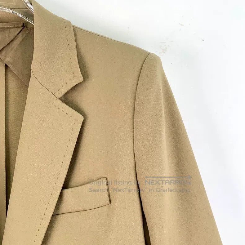 Max Mara Max Mara Brown Cotton Lapel Single Button Long Sleeve Suit Size XS / US 0-2 / IT 36-38 - 3 Thumbnail