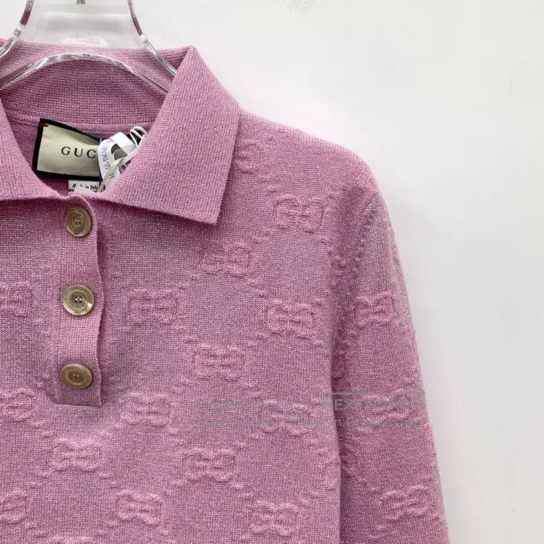 Gucci Gucci Pink logo jacquard full-print wool lapel single-brea Size XXS / US 00 / IT 34 - 3 Thumbnail